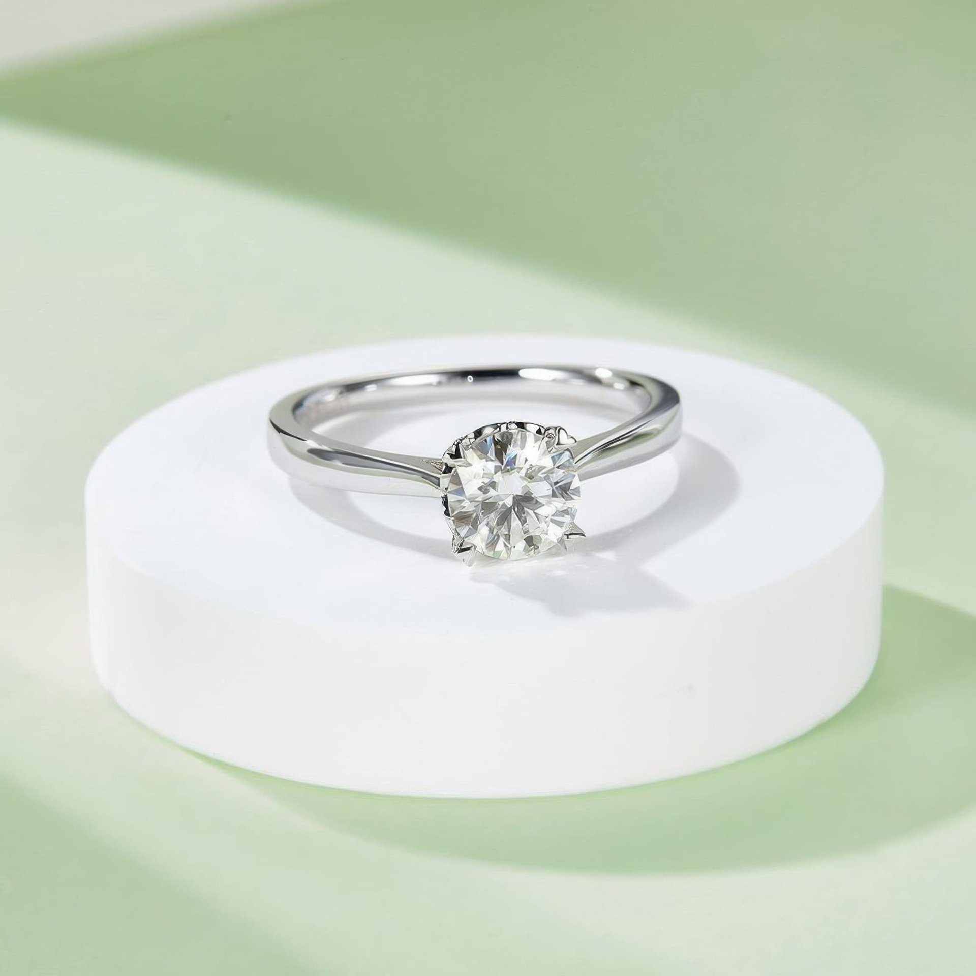Heart Prong Moissanite Promise Ring | 1ct Round Solitaire | 925 Sterling Silver - Image 4