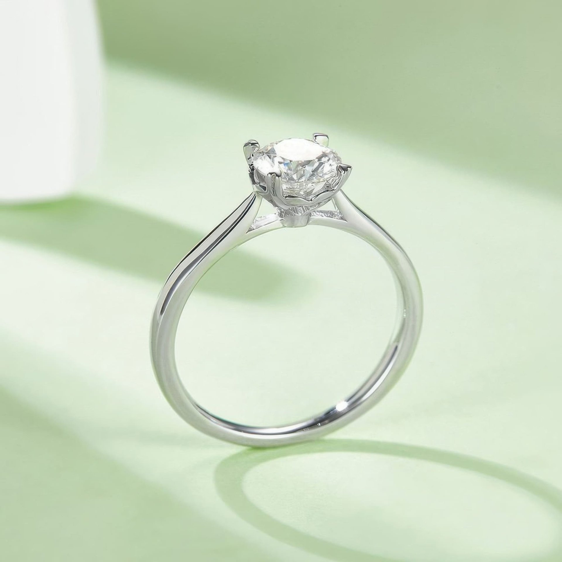 Heart Prong Moissanite Promise Ring | 1ct Round Solitaire | 925 Sterling Silver - Image 5