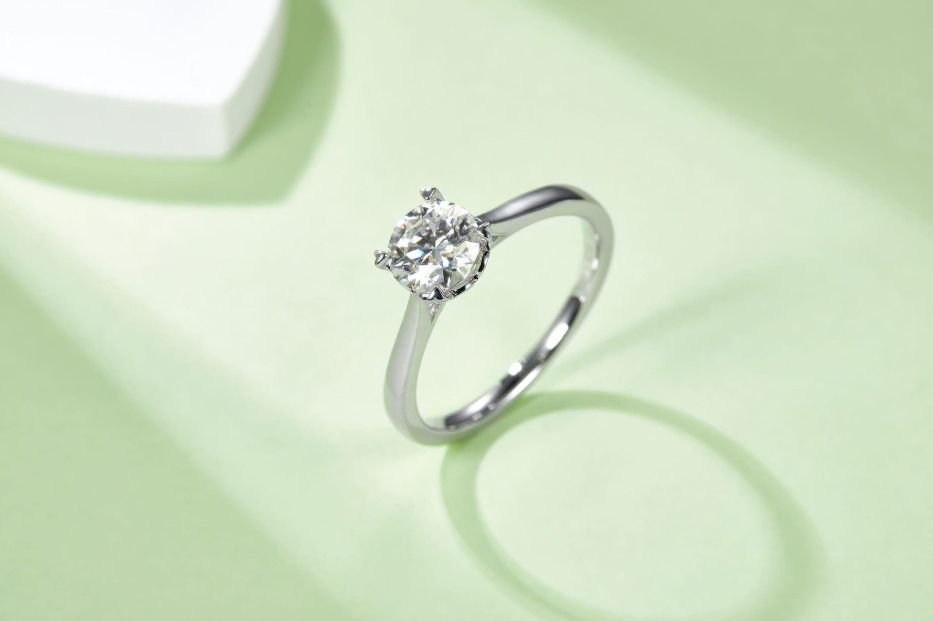 Heart Prong Moissanite Promise Ring | 1ct Round Solitaire | 925 Sterling Silver - Image 6