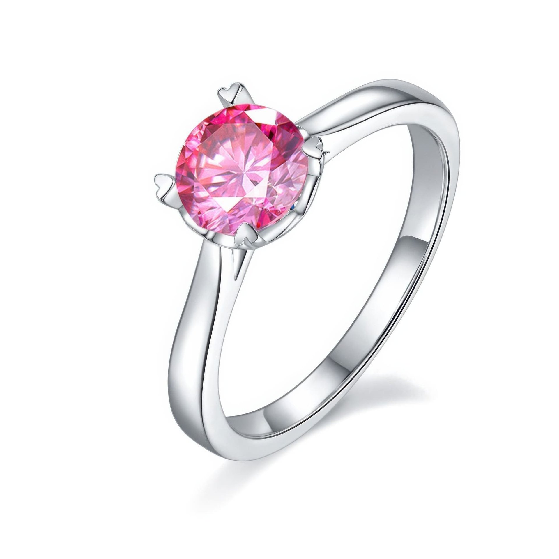 Heart Prong Moissanite Promise Ring | 1ct Round Solitaire | 925 Sterling Silver - Image 8