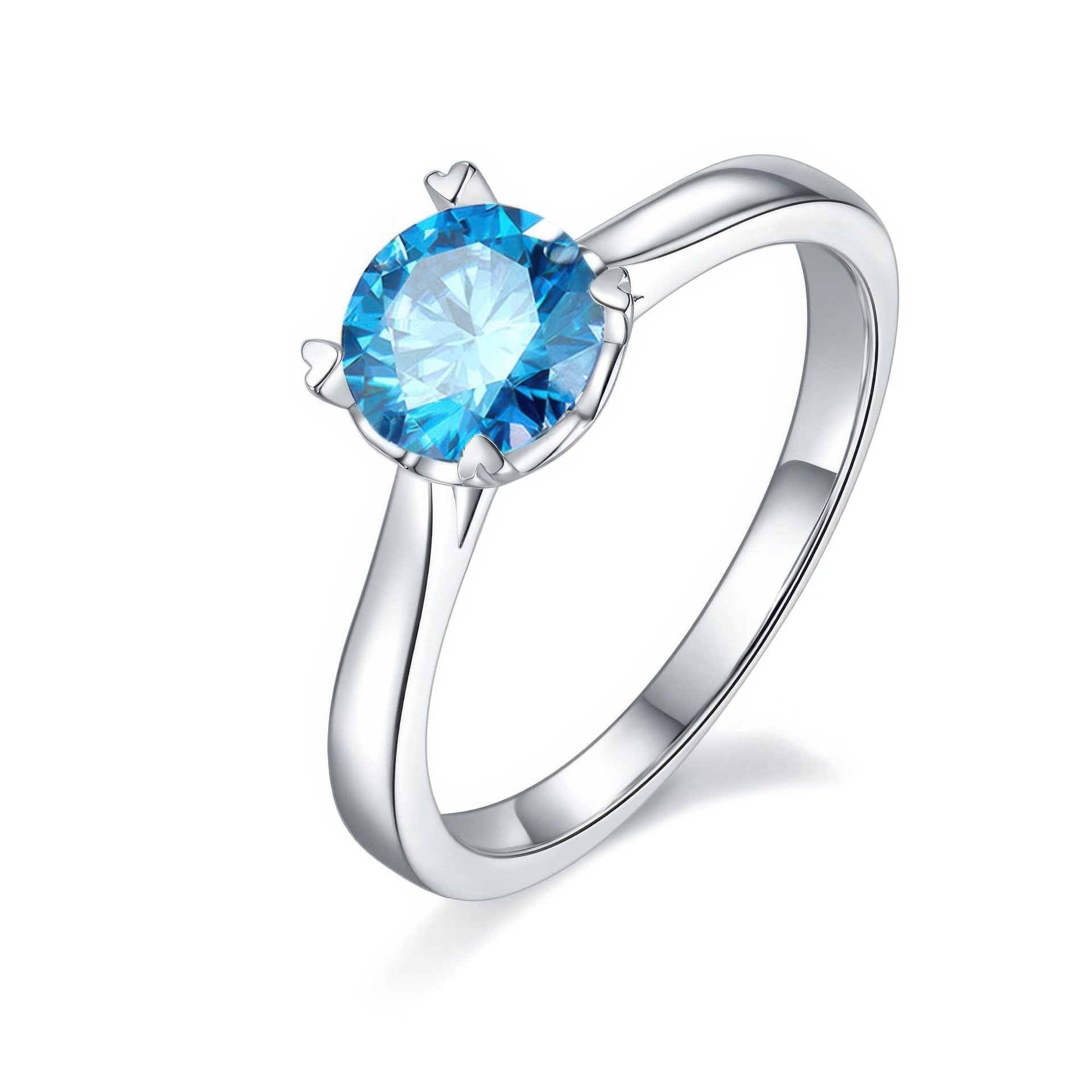 Heart Prong Moissanite Promise Ring | 1ct Round Solitaire | 925 Sterling Silver - Image 9