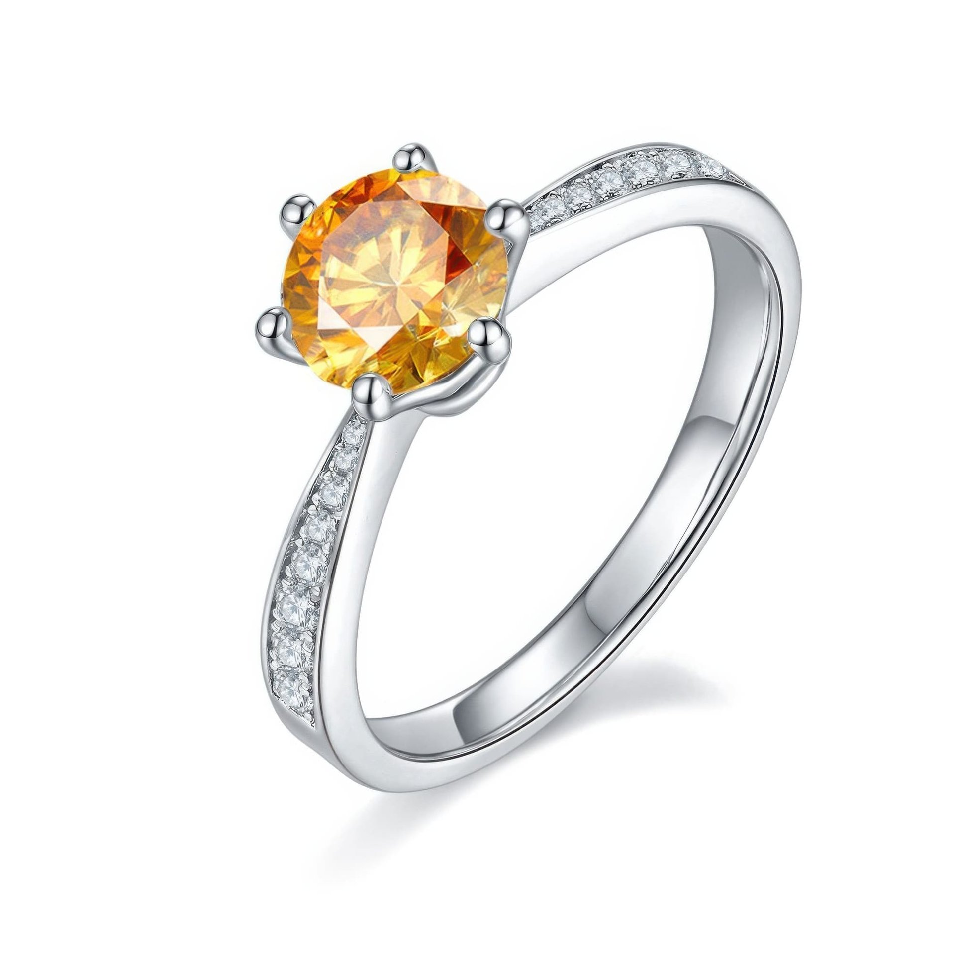 925 Silver Moissanite Six-Prong Solitaire Ring | 1ct DEW Round Brilliant with Pavé Shoulders - Image 9