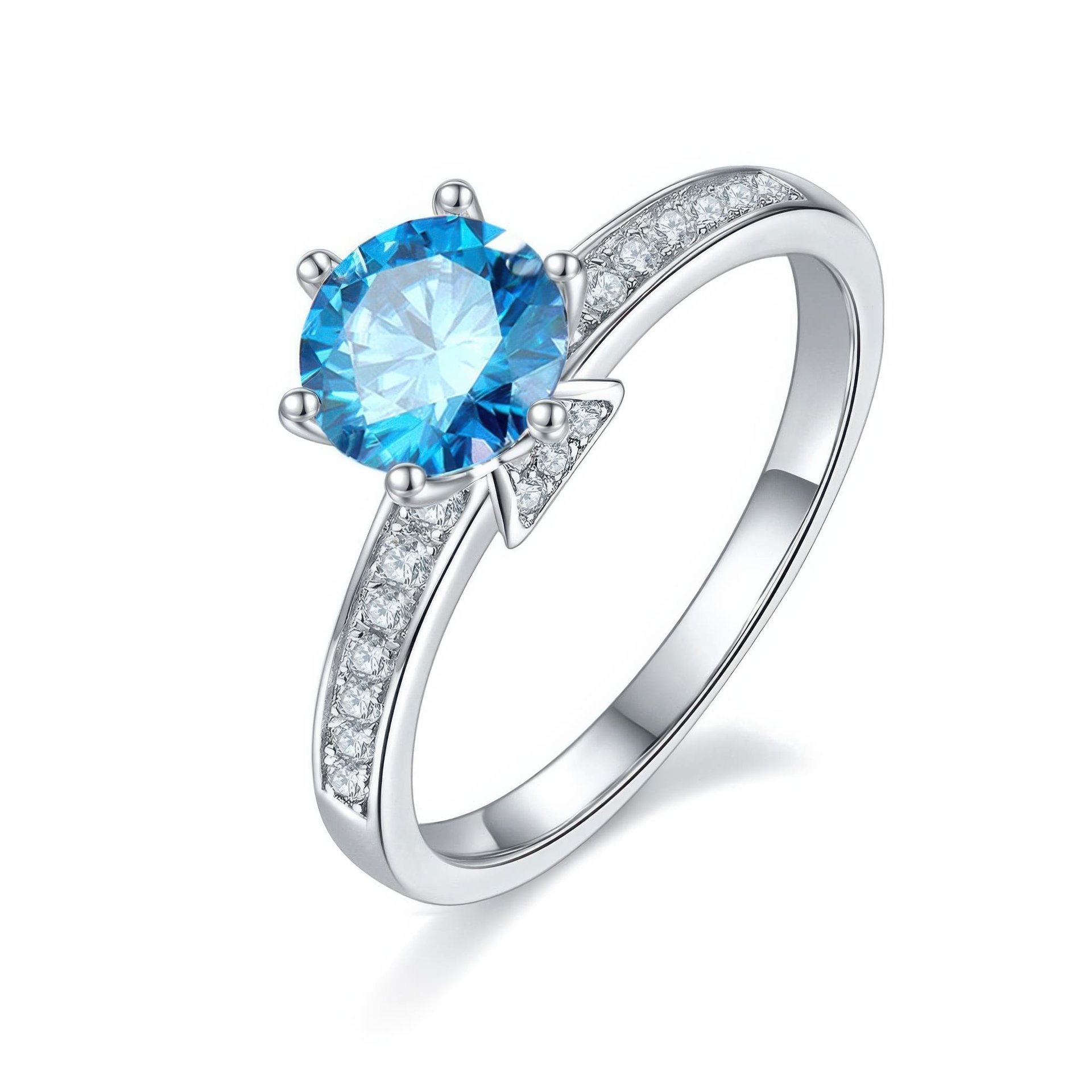 1ct Round Moissanite Solitaire Ring | 925 Sterling Silver Pave Shoulders | DEF Colorless - Image 11