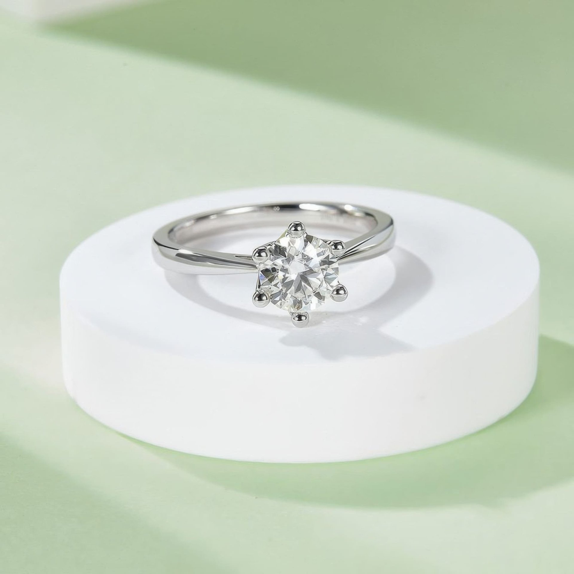 1 Carat Moissanite Solitaire Ring | 6-Prong Round Cut 925 Sterling Silver - Image 4