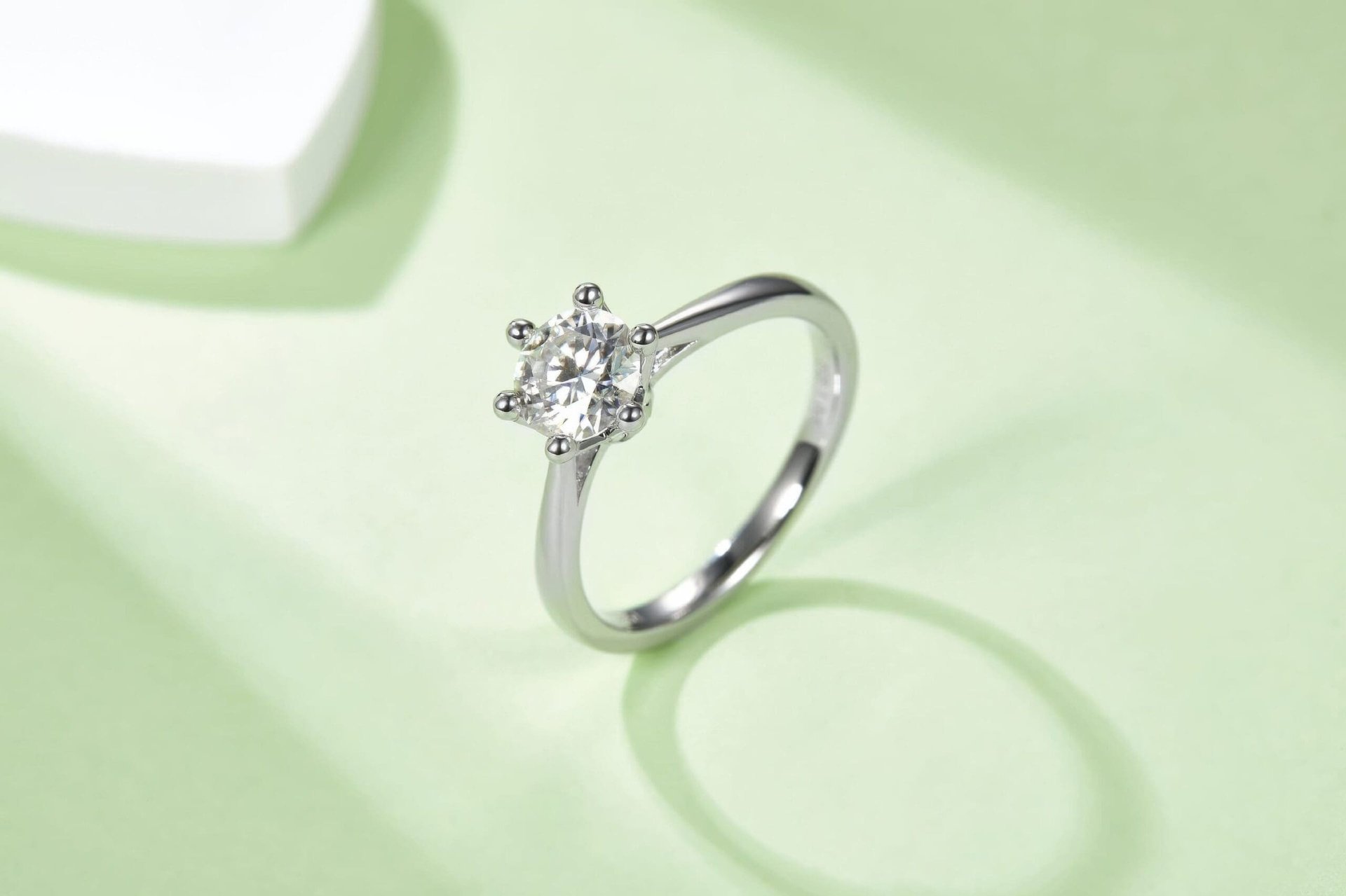 1 Carat Moissanite Solitaire Ring | 6-Prong Round Cut 925 Sterling Silver - Image 5