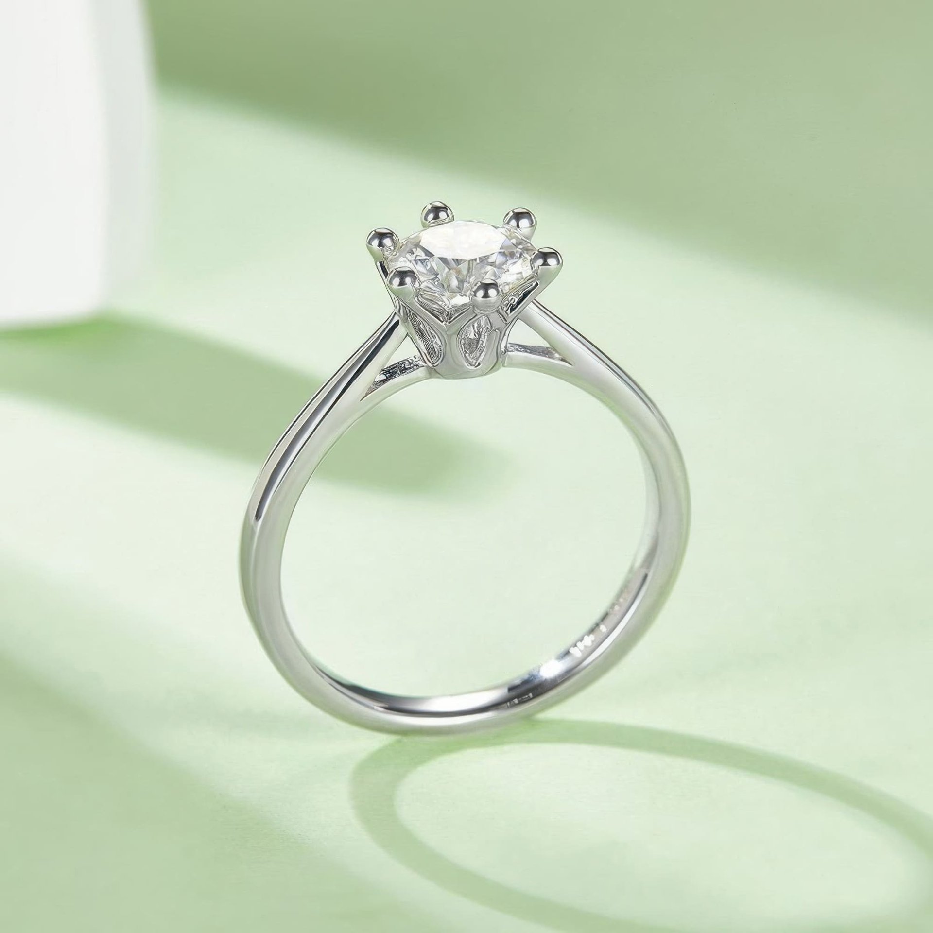 1 Carat Moissanite Solitaire Ring | 6-Prong Round Cut 925 Sterling Silver - Image 6