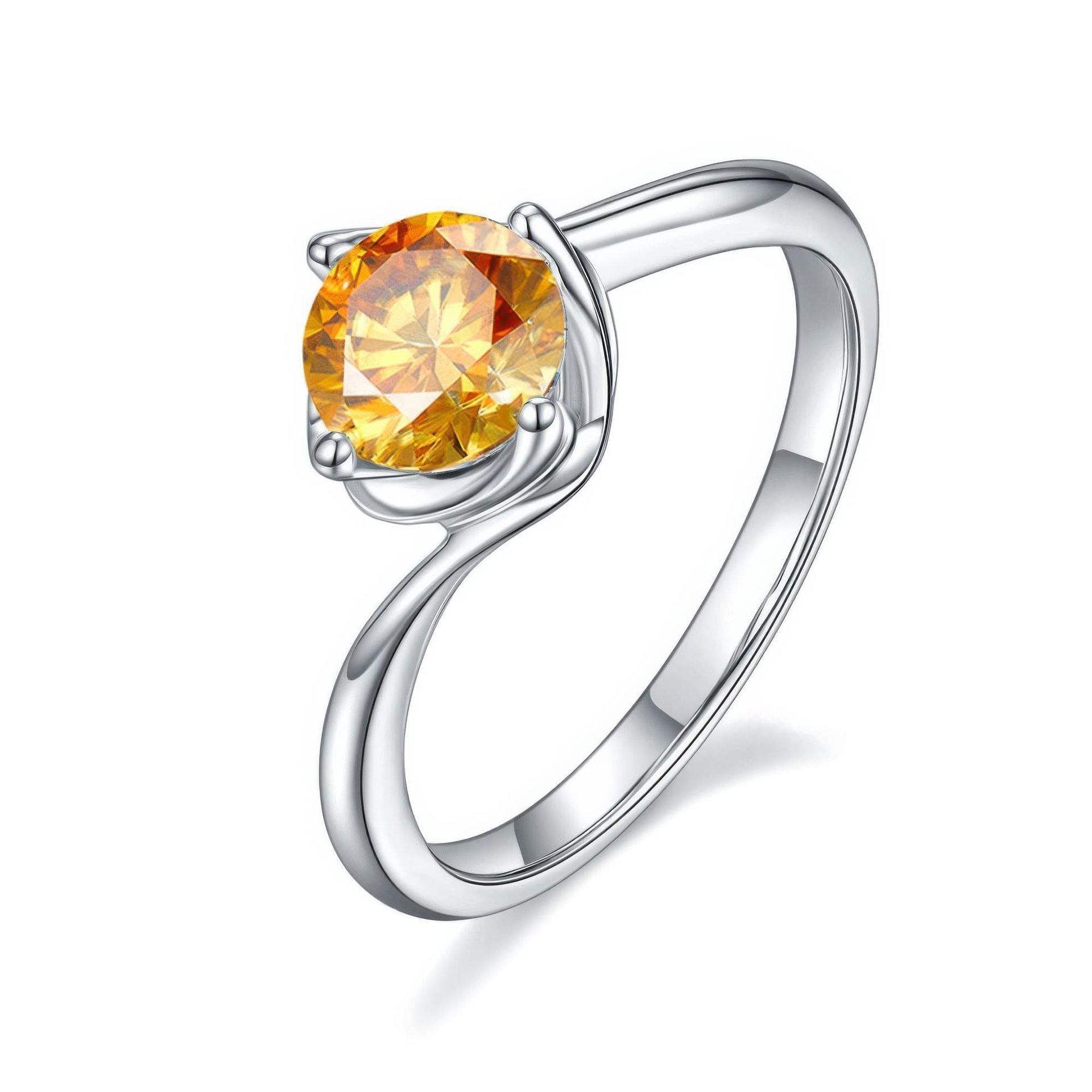 Twisted Bypass Moissanite Solitaire Ring | 1ct DEW Round Cut Engagement Ring in 925 Silver - Image 10