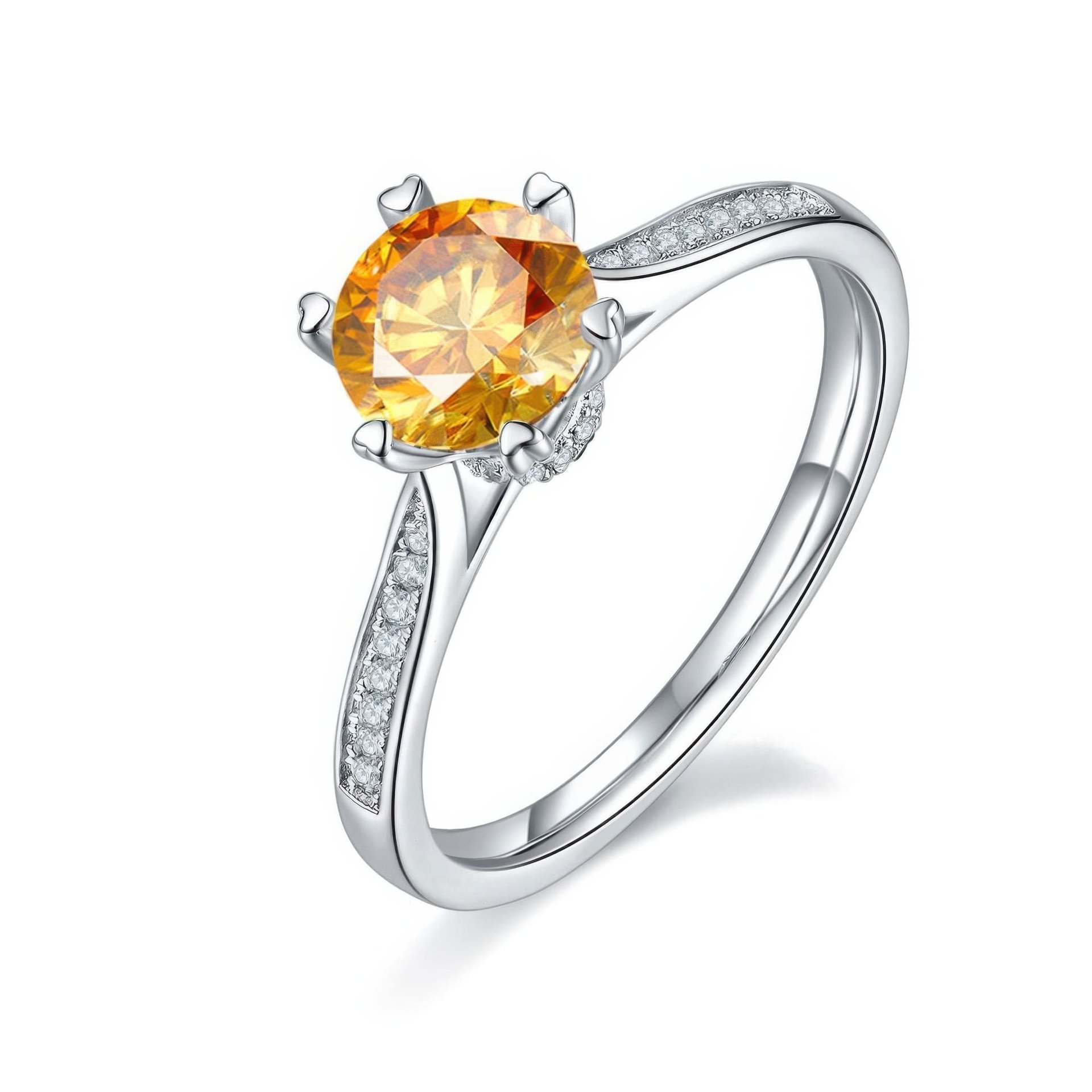 925 Silver Pavé Moissanite Solitaire Ring | 1ct DEF Round Brilliant, 6-Prong - Image 10