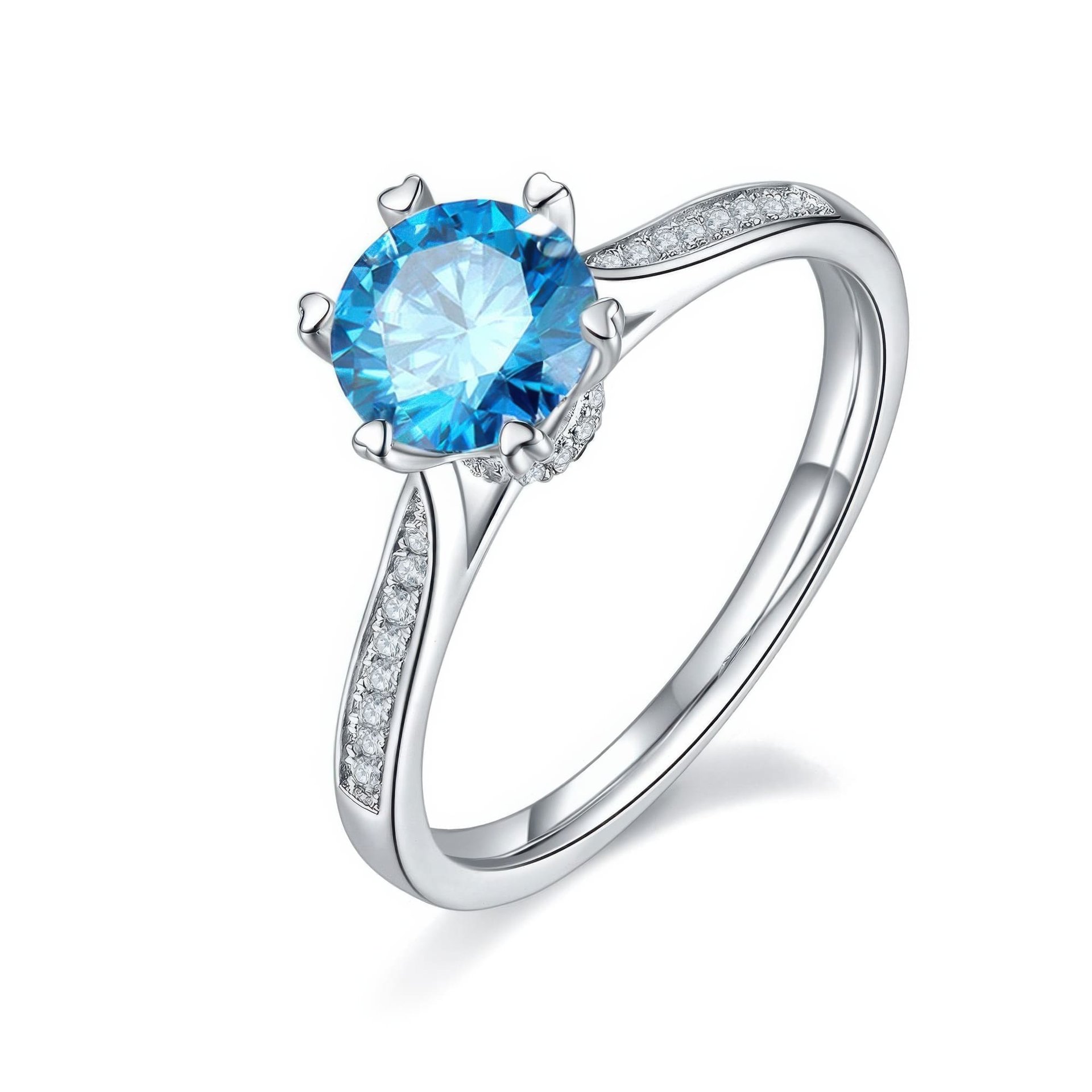 925 Silver Pavé Moissanite Solitaire Ring | 1ct DEF Round Brilliant, 6-Prong - Image 11