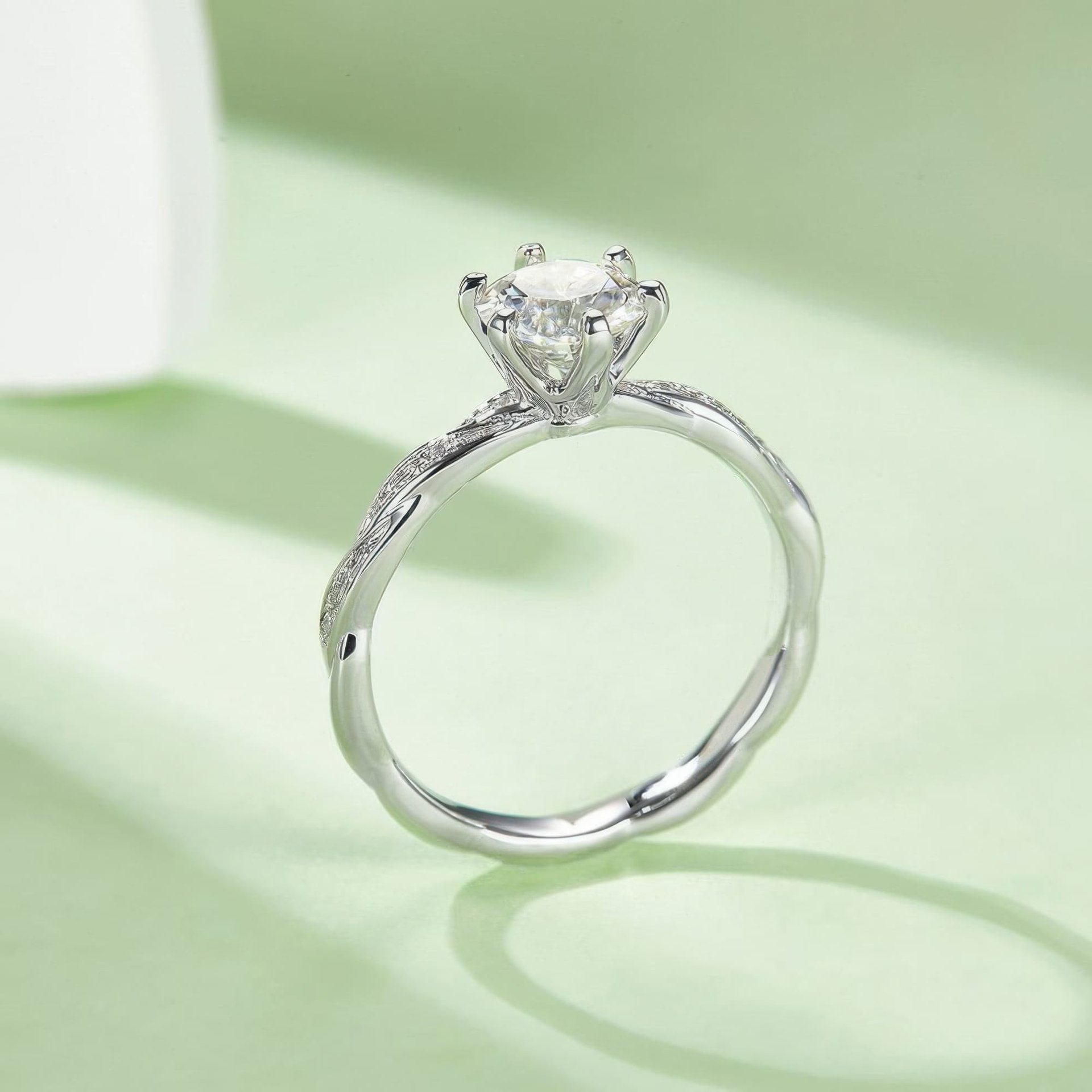 Minimalist Intertwined Moissanite Band | 925 Sterling Silver Twisted Ring - Image 6
