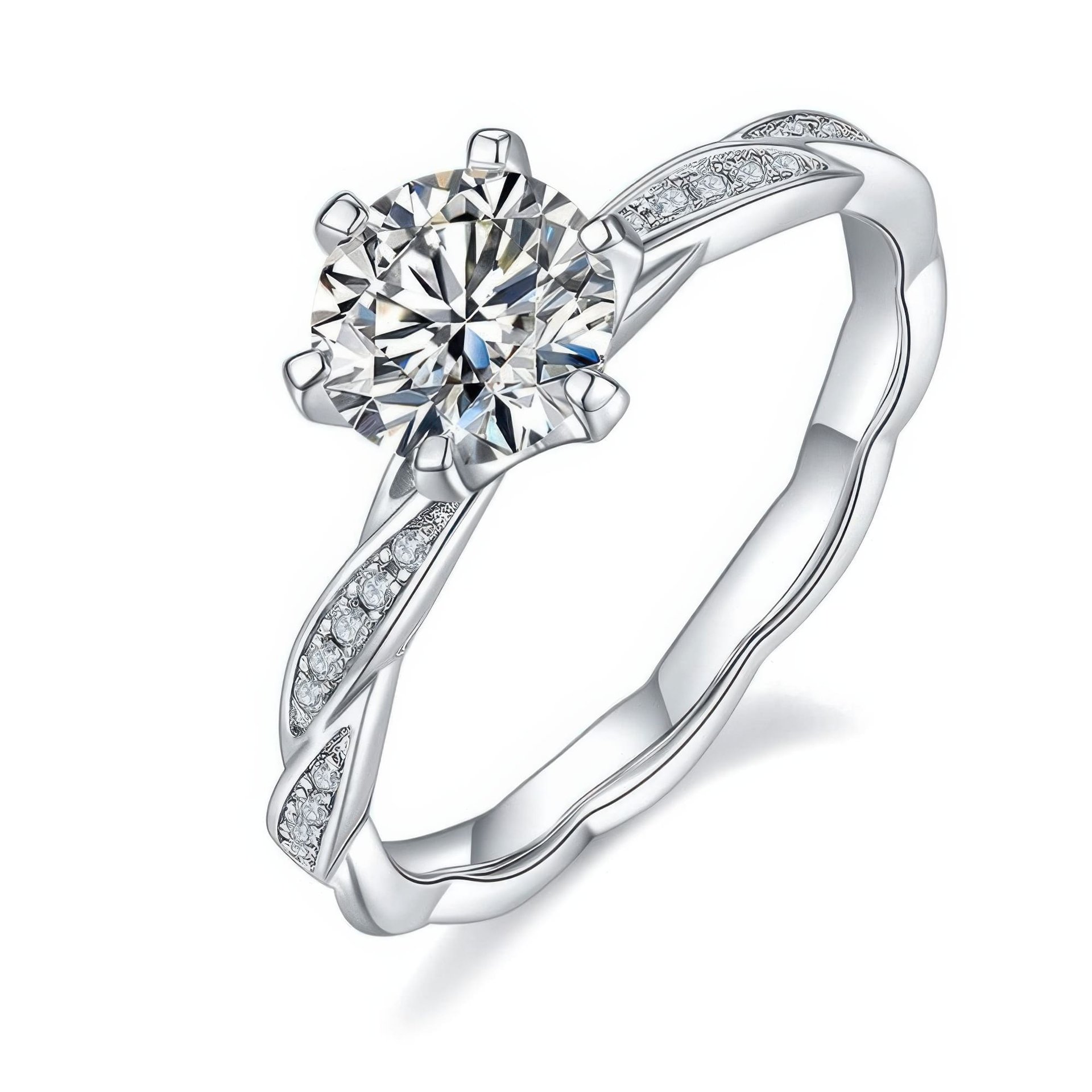 Minimalist Intertwined Moissanite Band | 925 Sterling Silver Twisted Ring