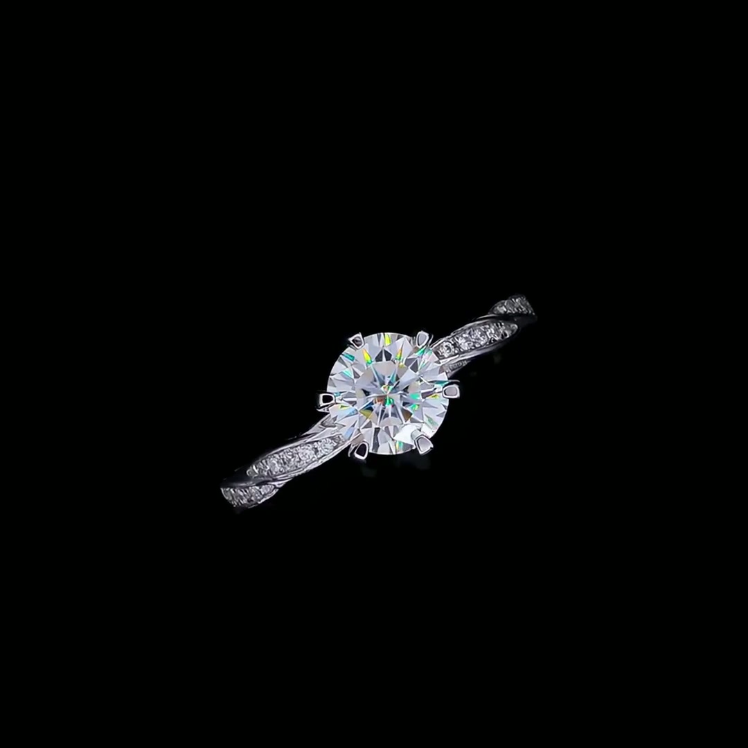 Minimalist Intertwined Moissanite Band | 925 Sterling Silver Twisted Ring product video thumbnail