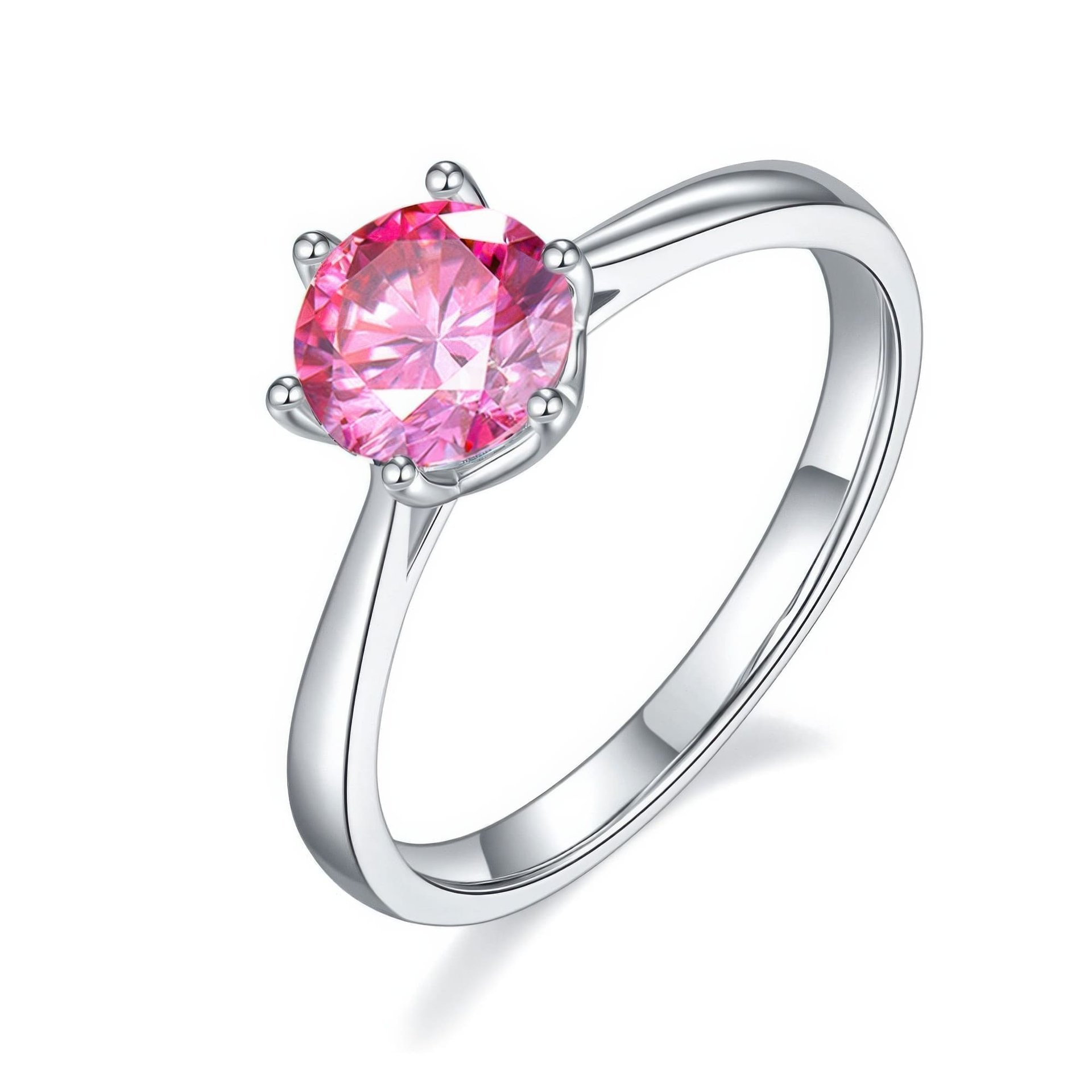 Six-Prong Moissanite Solitaire Engagement Ring | 1ct DEW Round 6.5mm | 925 Silver - Image 8