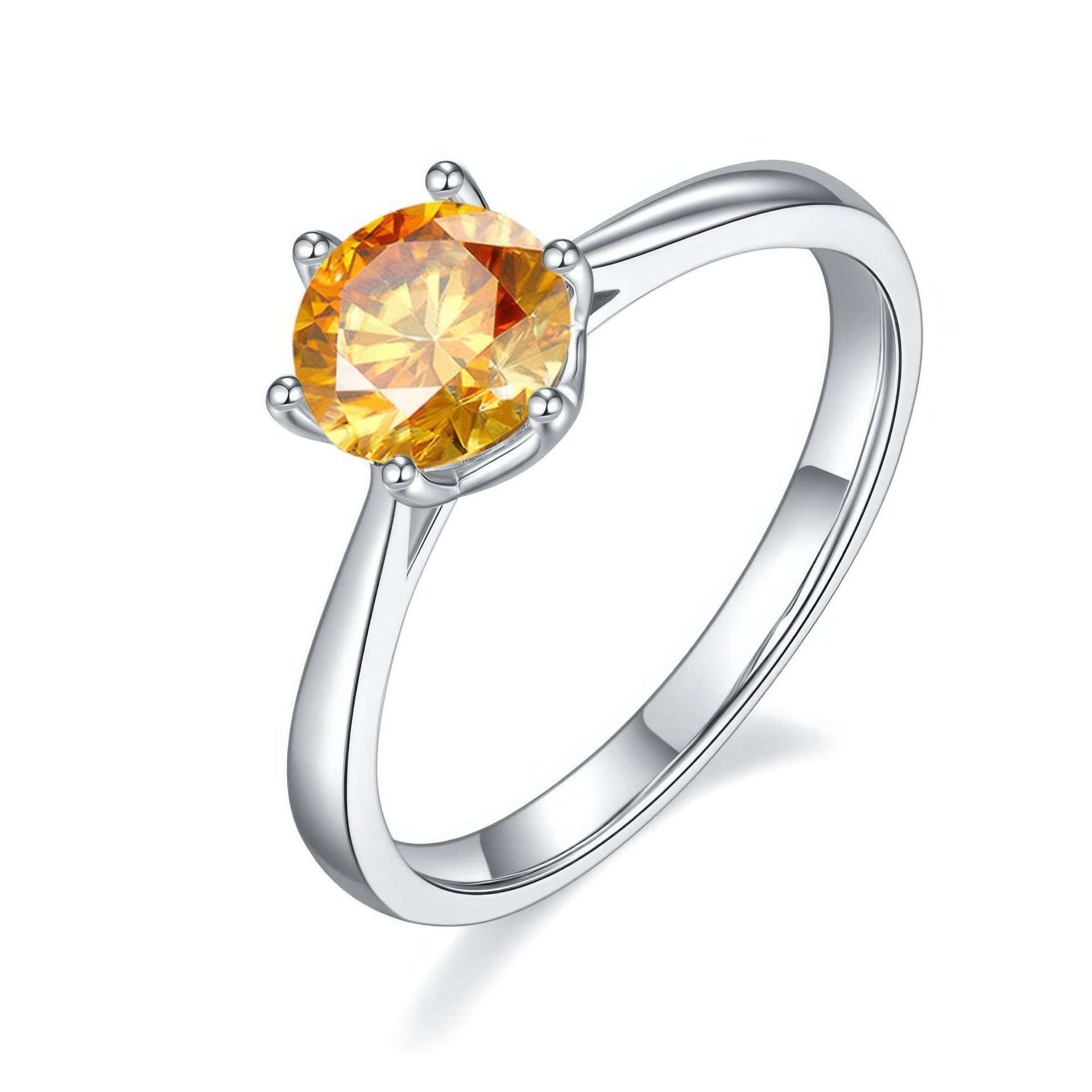 Six-Prong Moissanite Solitaire Engagement Ring | 1ct DEW Round 6.5mm | 925 Silver - Image 9