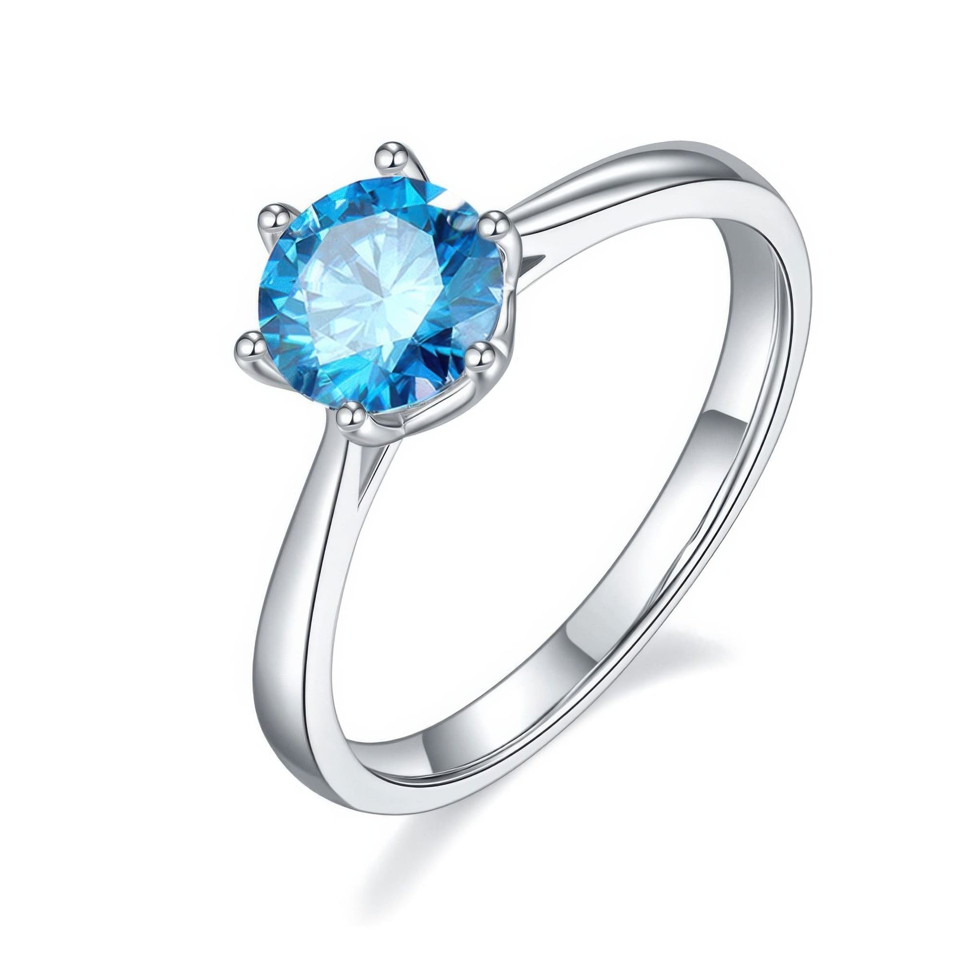 Six-Prong Moissanite Solitaire Engagement Ring | 1ct DEW Round 6.5mm | 925 Silver - Image 10
