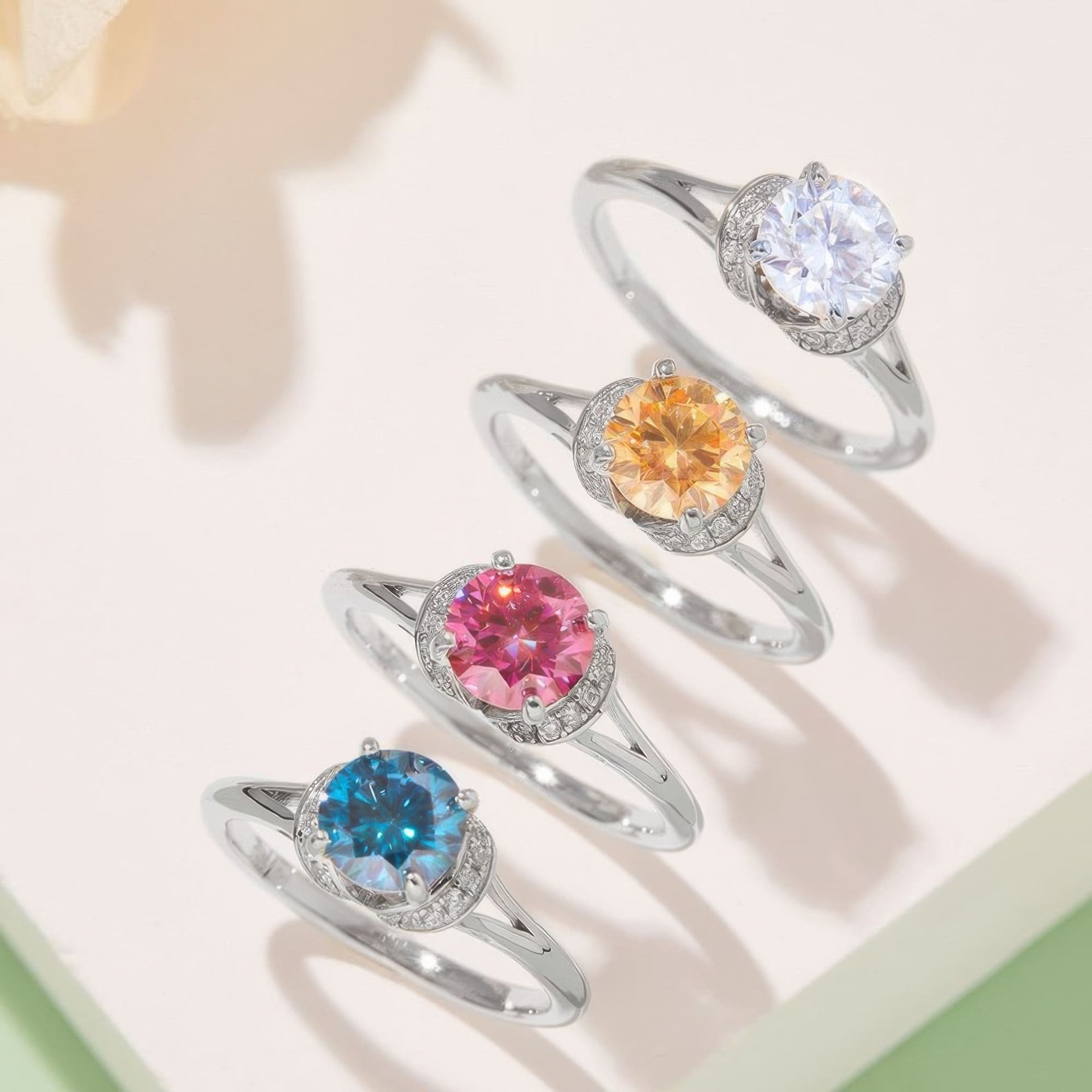 1 Carat Moissanite Ring | Round Solitaire with Pavé Swirl Accent | 925 Sterling Silver - Image 7
