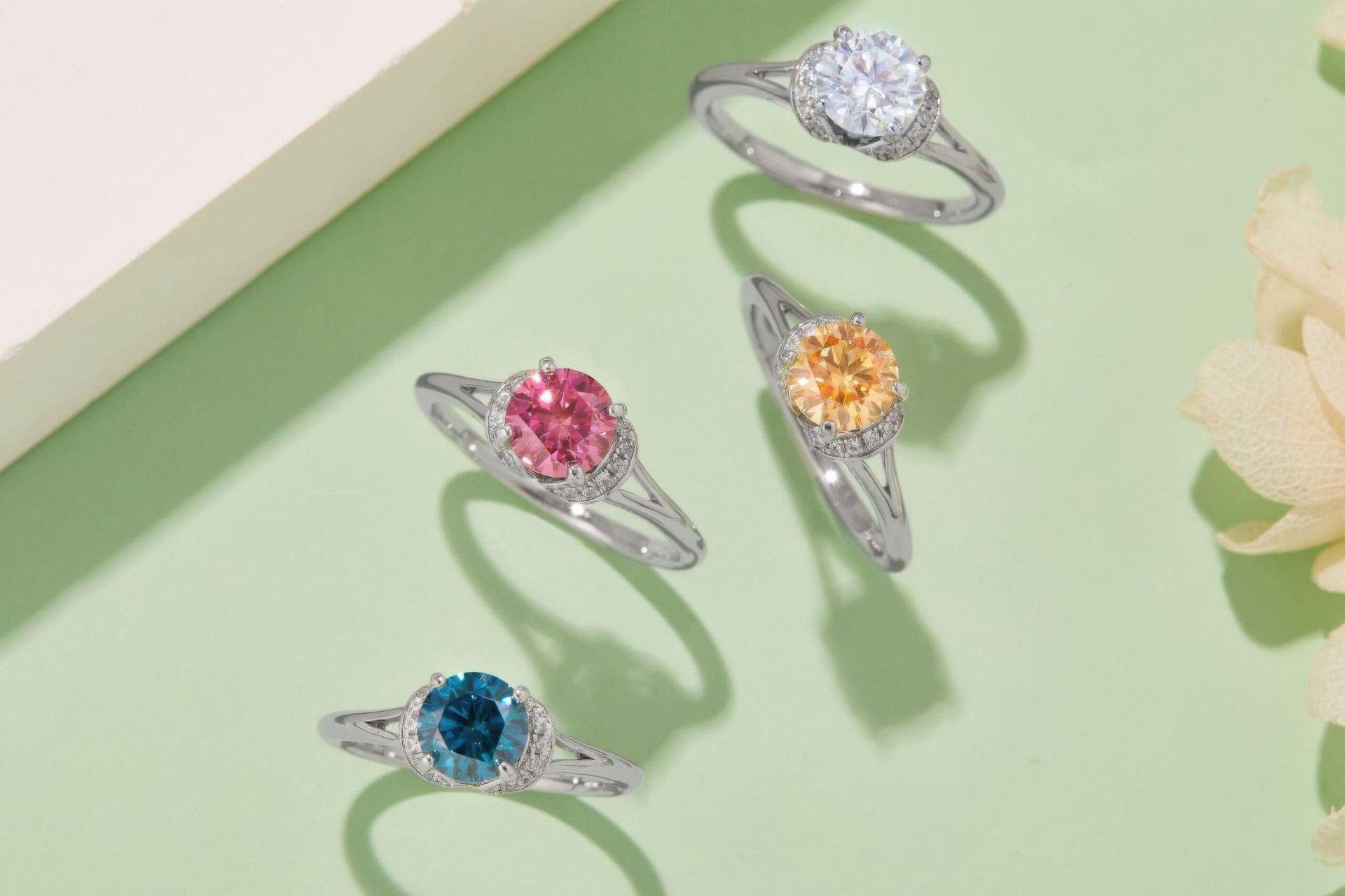 1 Carat Moissanite Ring | Round Solitaire with Pavé Swirl Accent | 925 Sterling Silver - Image 8