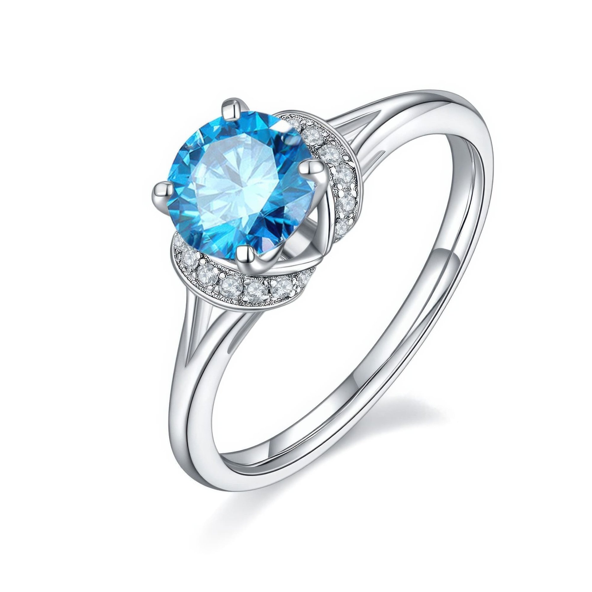 1 Carat Moissanite Ring | Round Solitaire with Pavé Swirl Accent | 925 Sterling Silver - Image 10
