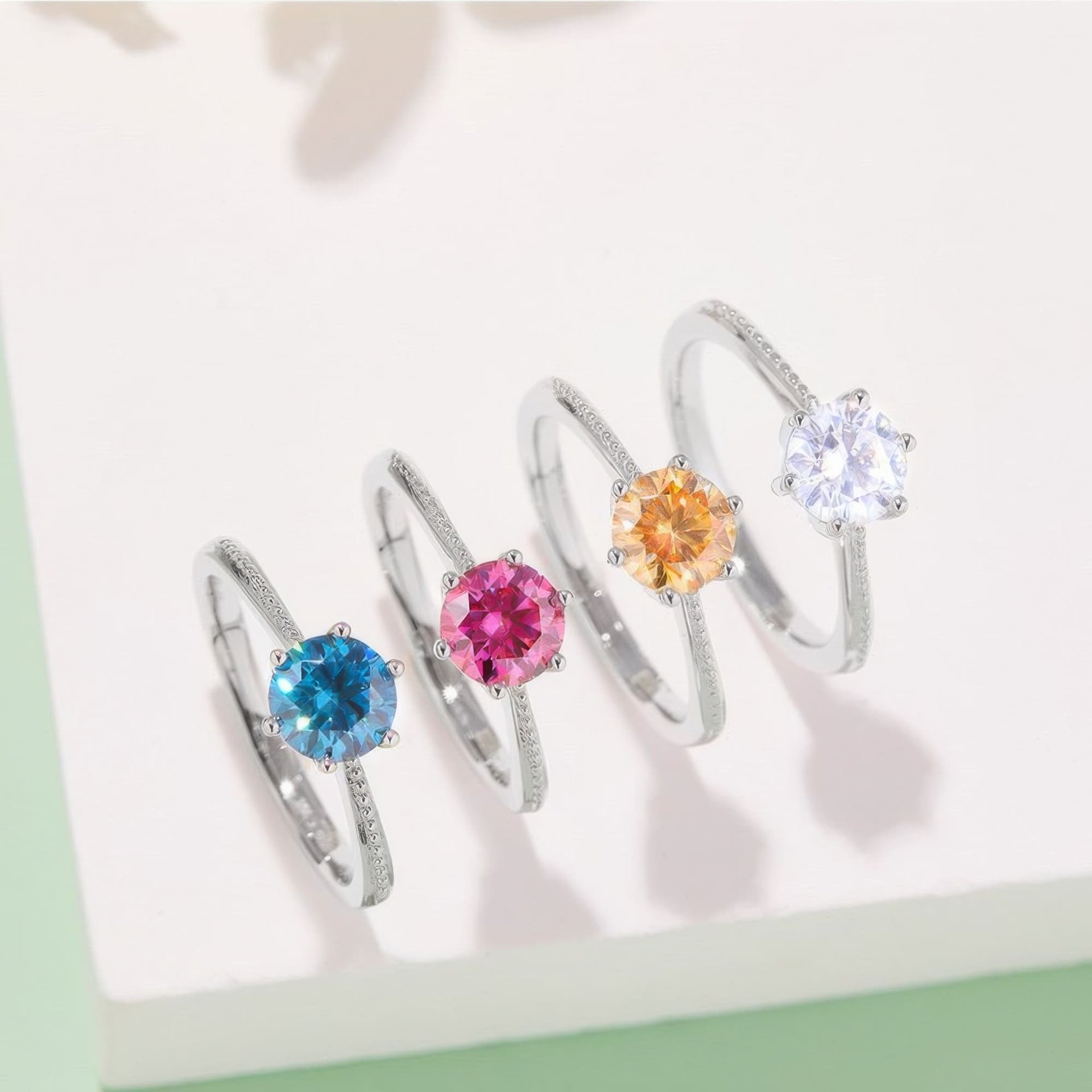 Classic Six-Prong Solitaire Moissanite Ring | 1ct DEW Round Brilliant | 925 Sterling Silver - Image 7