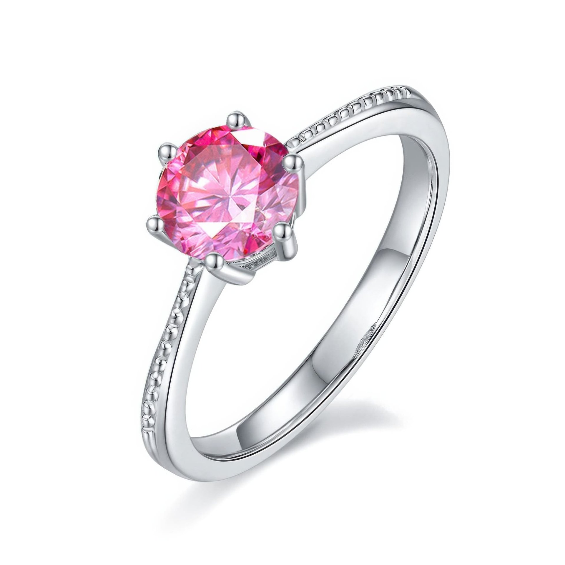 Classic Six-Prong Solitaire Moissanite Ring | 1ct DEW Round Brilliant | 925 Sterling Silver - Image 9