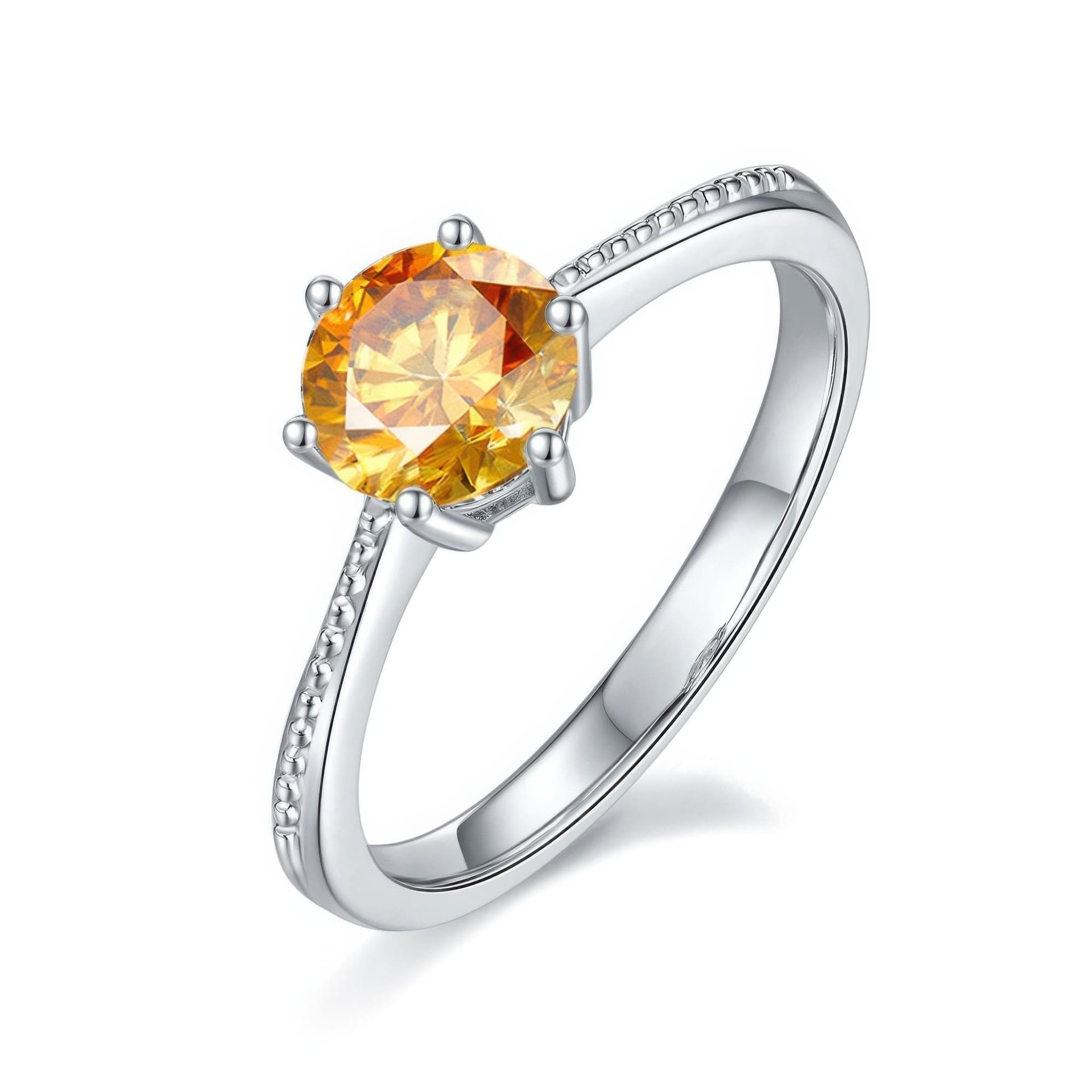 Classic Six-Prong Solitaire Moissanite Ring | 1ct DEW Round Brilliant | 925 Sterling Silver - Image 10