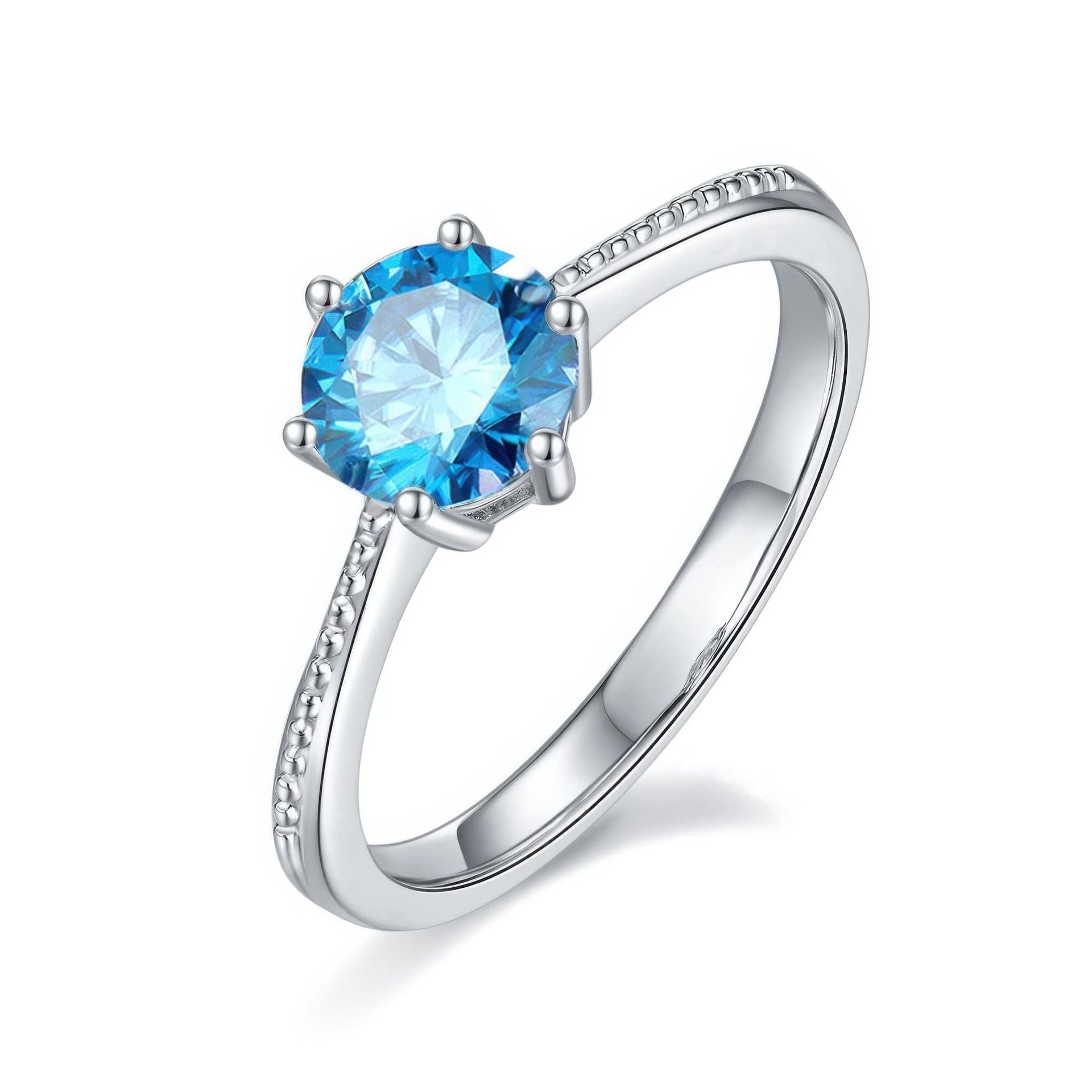 Classic Six-Prong Solitaire Moissanite Ring | 1ct DEW Round Brilliant | 925 Sterling Silver - Image 11