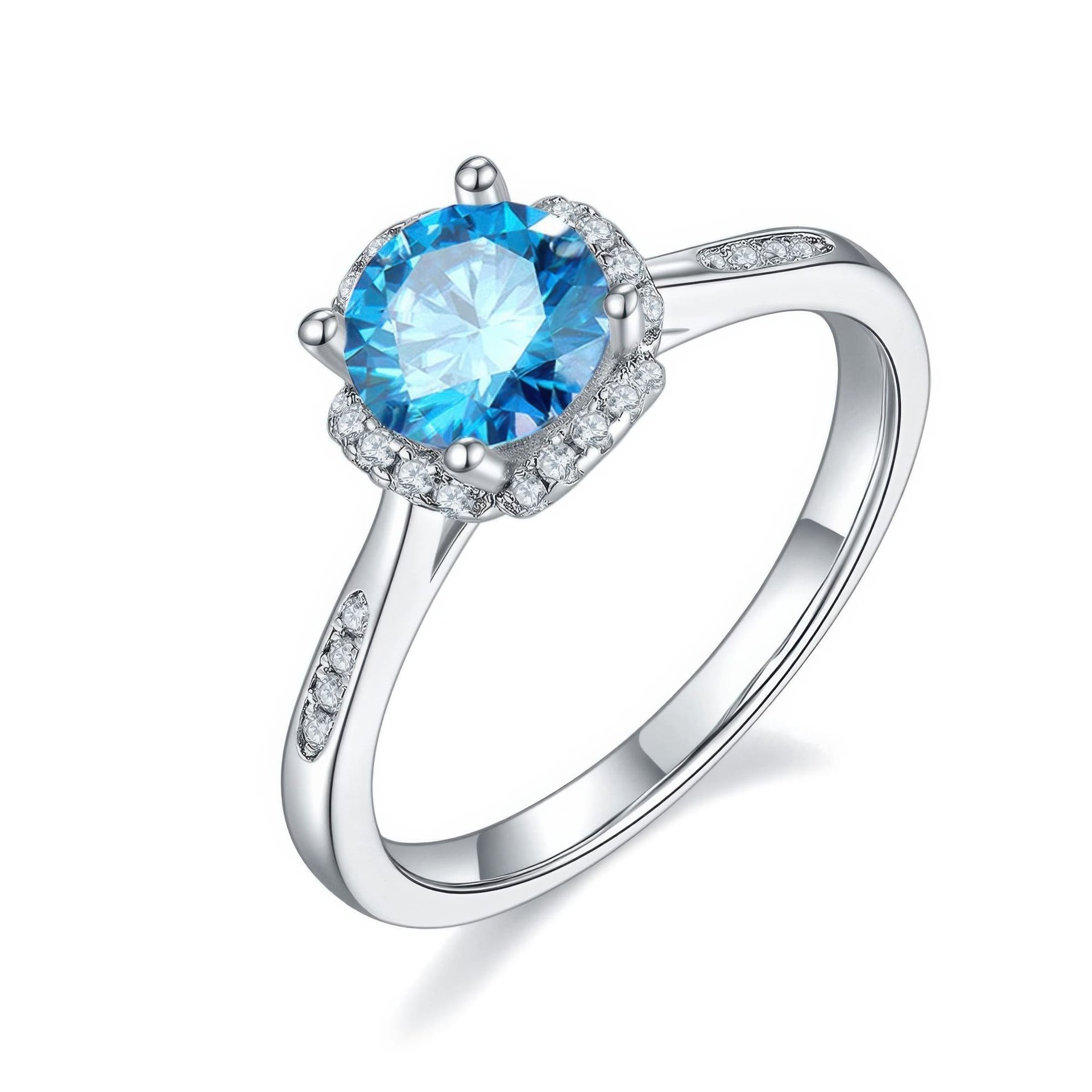 1ct Round Moissanite Cushion-Halo Engagement Ring | DEF Colorless, 925 Sterling Silver - Image 11