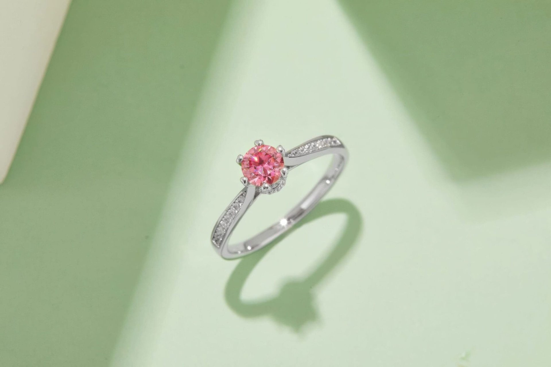 Classic Moissanite Solitaire Ring 925 Silver | 0.5ct DEW Round, Six Heart-Prong Pave | 4 Colors - Image 3