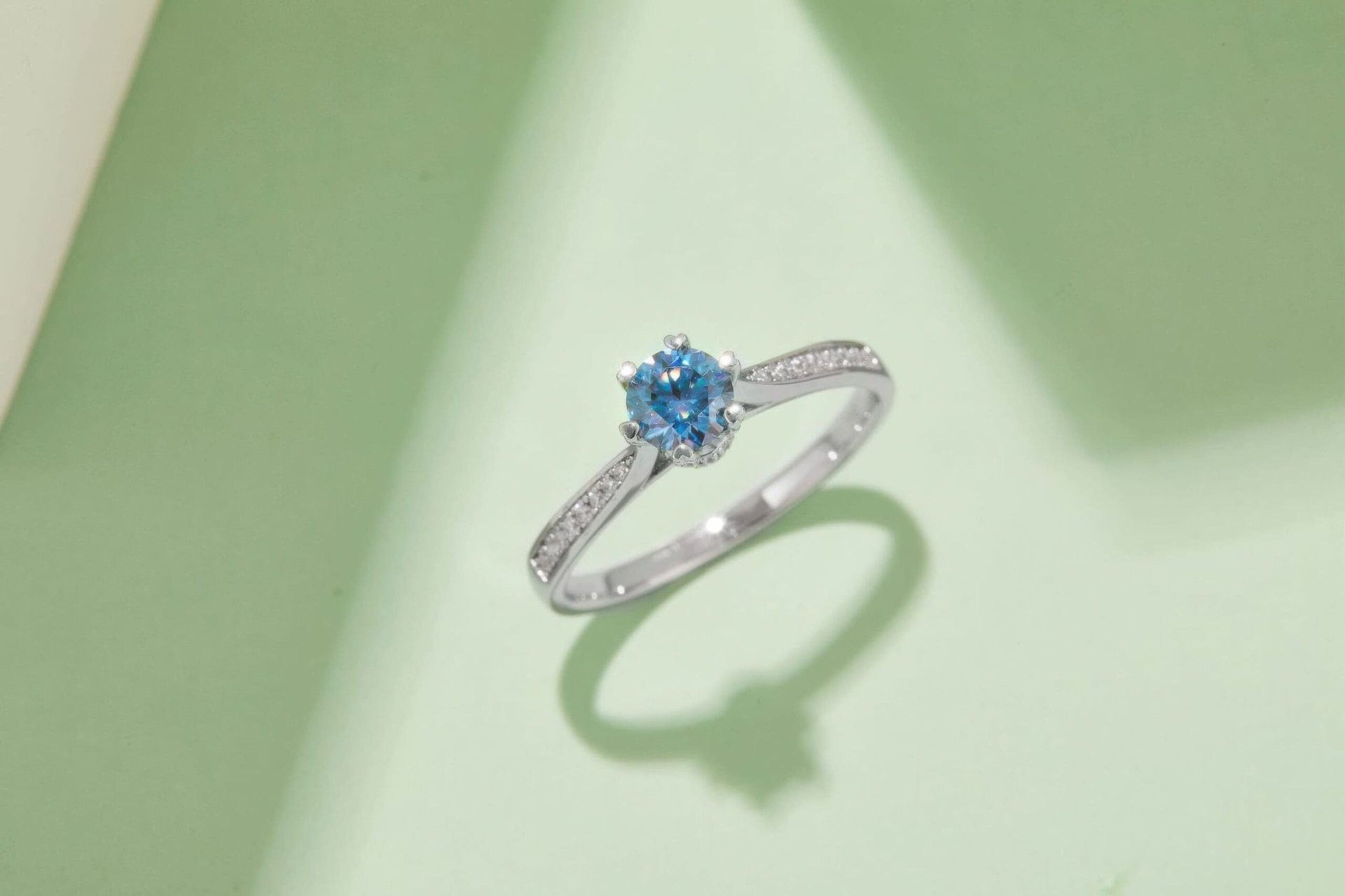 Classic Moissanite Solitaire Ring 925 Silver | 0.5ct DEW Round, Six Heart-Prong Pave | 4 Colors - Image 4