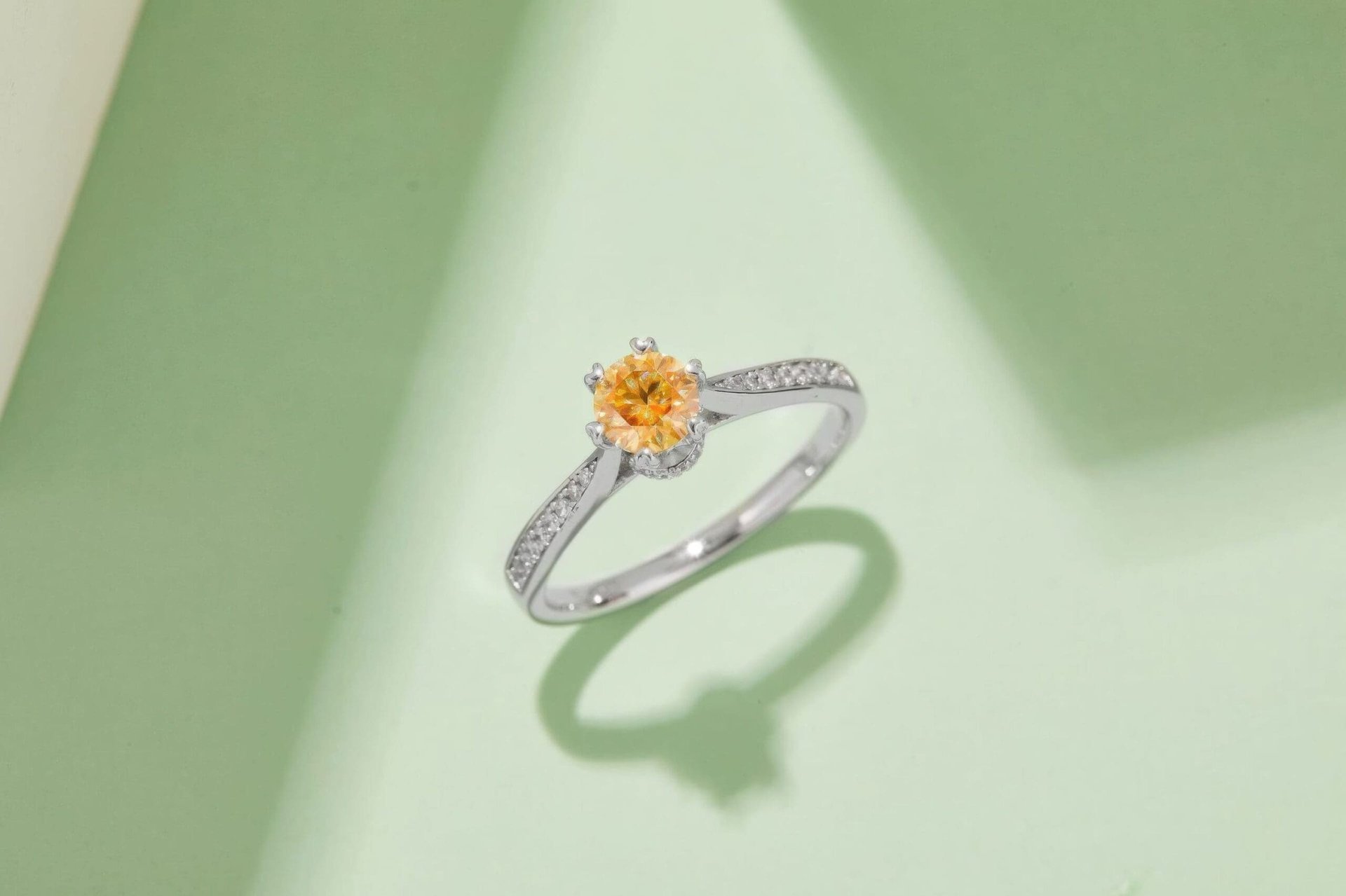 Classic Moissanite Solitaire Ring 925 Silver | 0.5ct DEW Round, Six Heart-Prong Pave | 4 Colors - Image 5