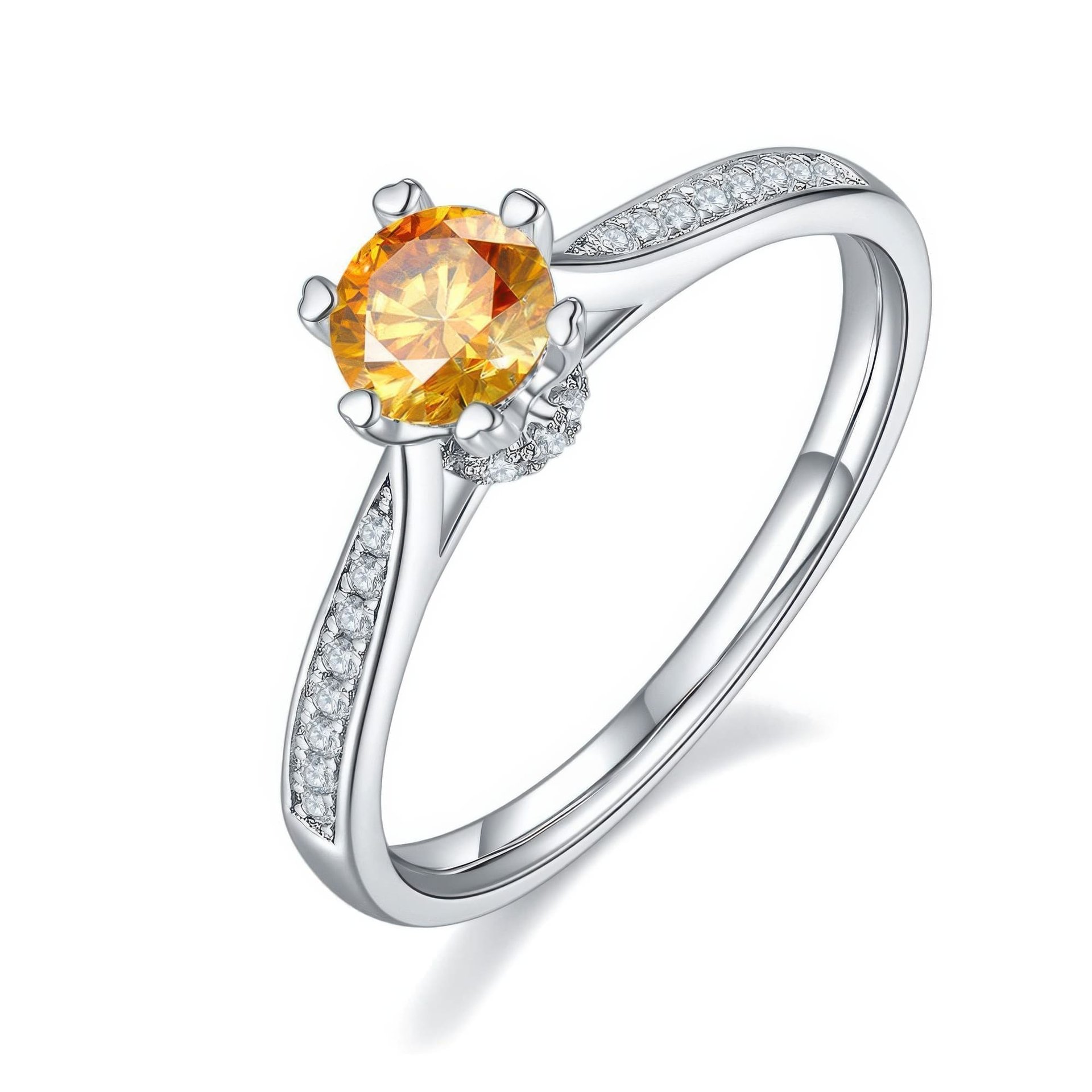 Classic Moissanite Solitaire Ring 925 Silver | 0.5ct DEW Round, Six Heart-Prong Pave | 4 Colors - Image 8