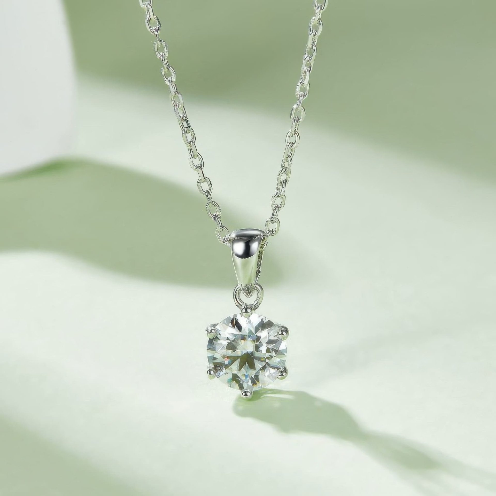 925 Sterling Silver Moissanite Jewelry Set | 3ct Pendant + 1.5ct Studs | Round Brilliant DEF VVS - Image 3