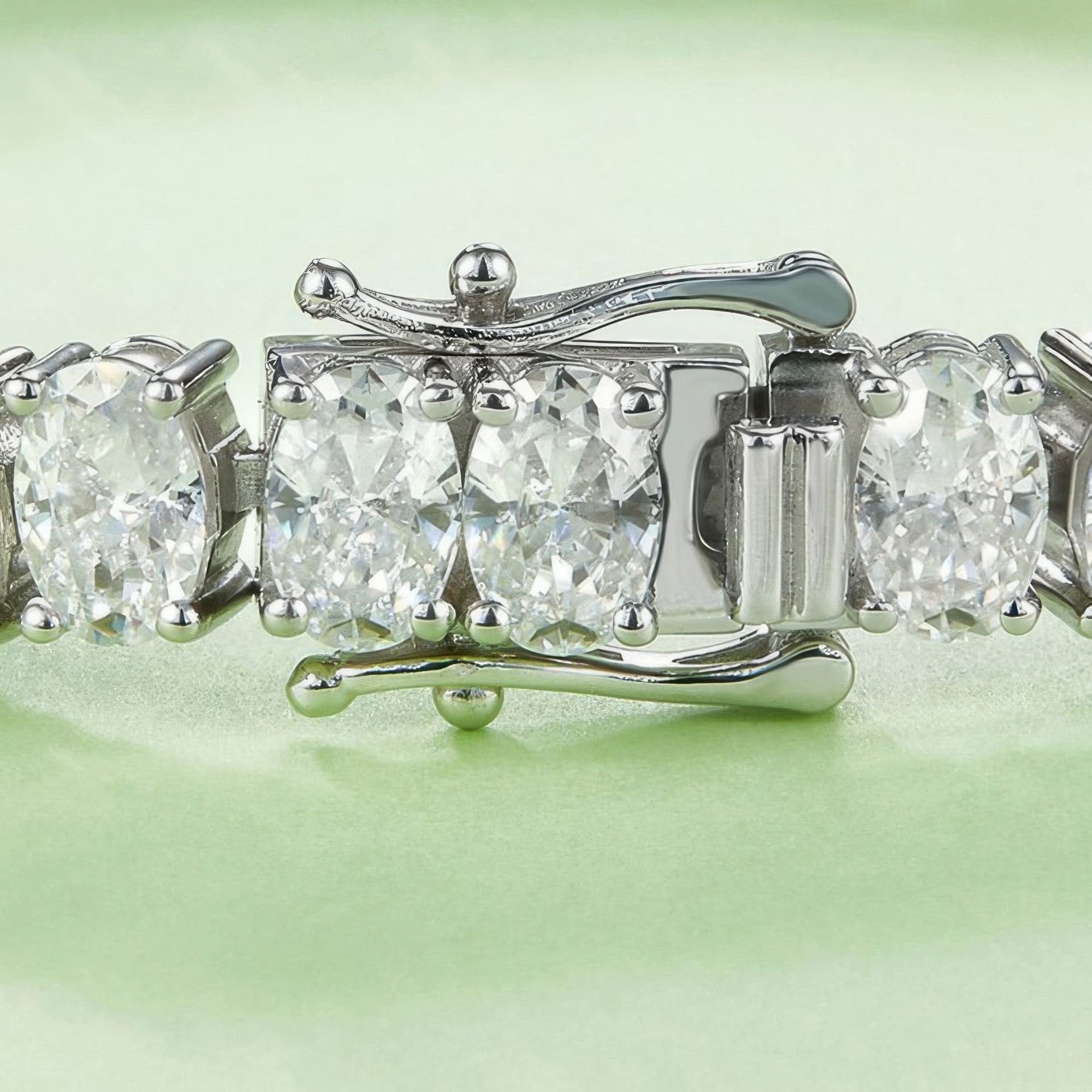 Oval Moissanite Tennis Bracelet | 925 Sterling Silver White Gold Plated | 16-20CM - Image 4