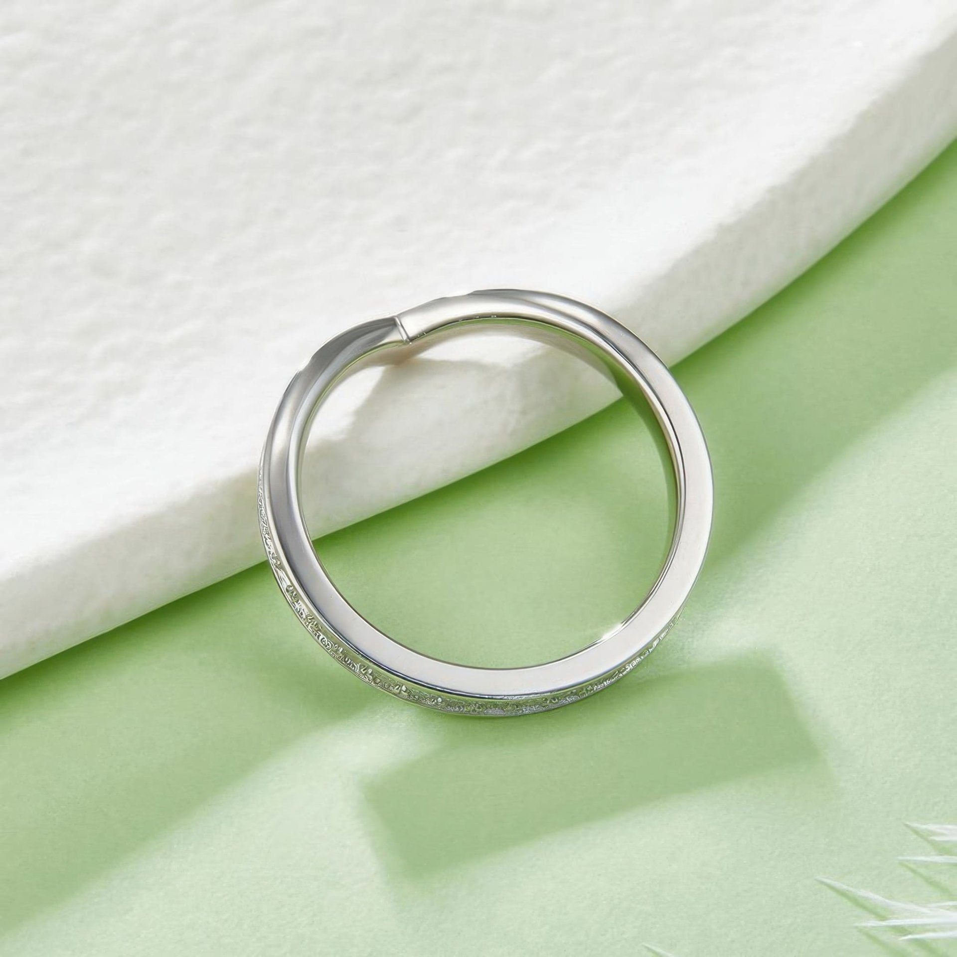 V-Shape Moissanite Pavé Ring in 925 Silver | Chevron Wishbone Stacking Band - Image 4