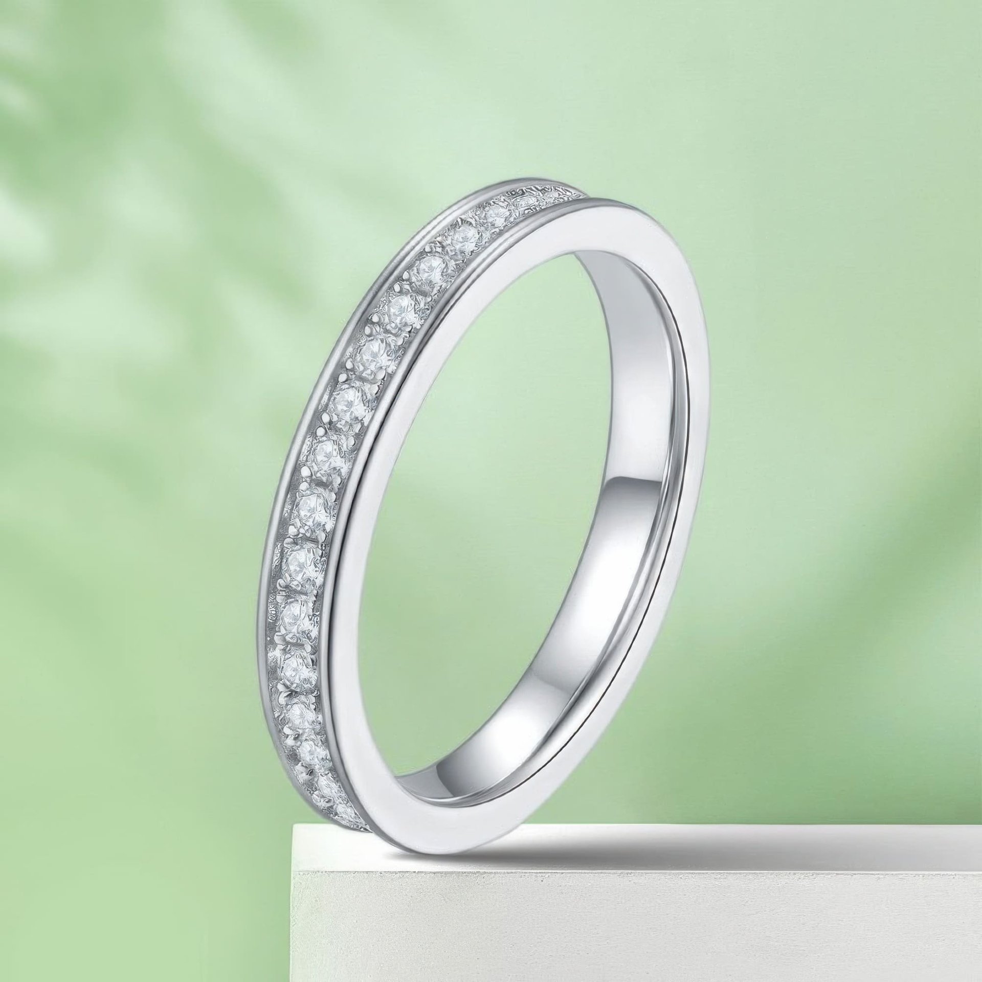 925 Silver Moissanite Eternity Band Ring | Channel-Set Full Eternity, 0.60ct DEW Round-Cut - Image 5