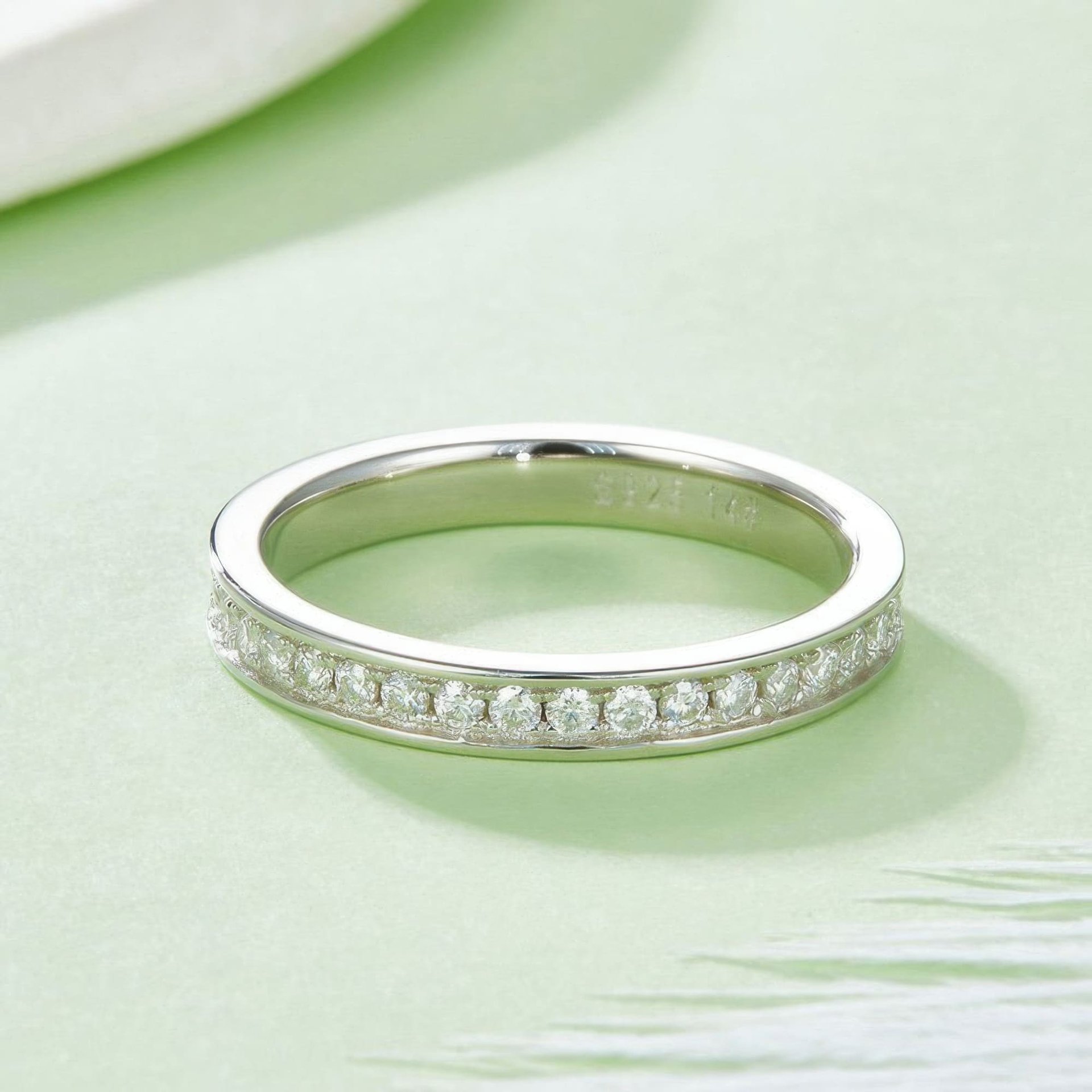 925 Silver Moissanite Eternity Band Ring | Channel-Set Full Eternity, 0.60ct DEW Round-Cut - Image 2
