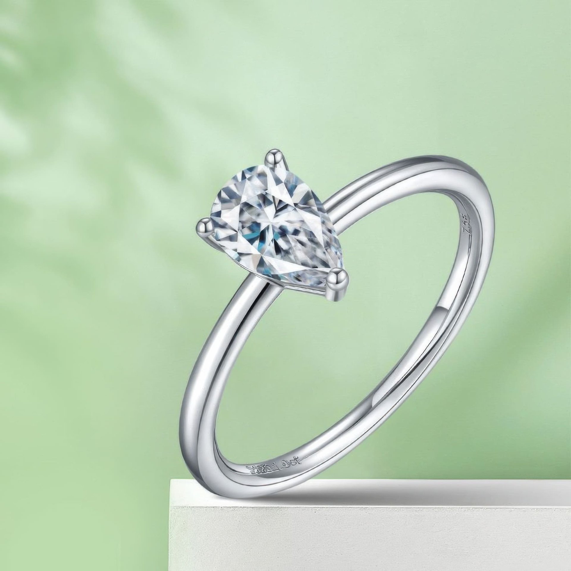 Pear Cut Moissanite Engagement Ring | 1ct DEW Solitaire | 925 Sterling Silver - Image 5