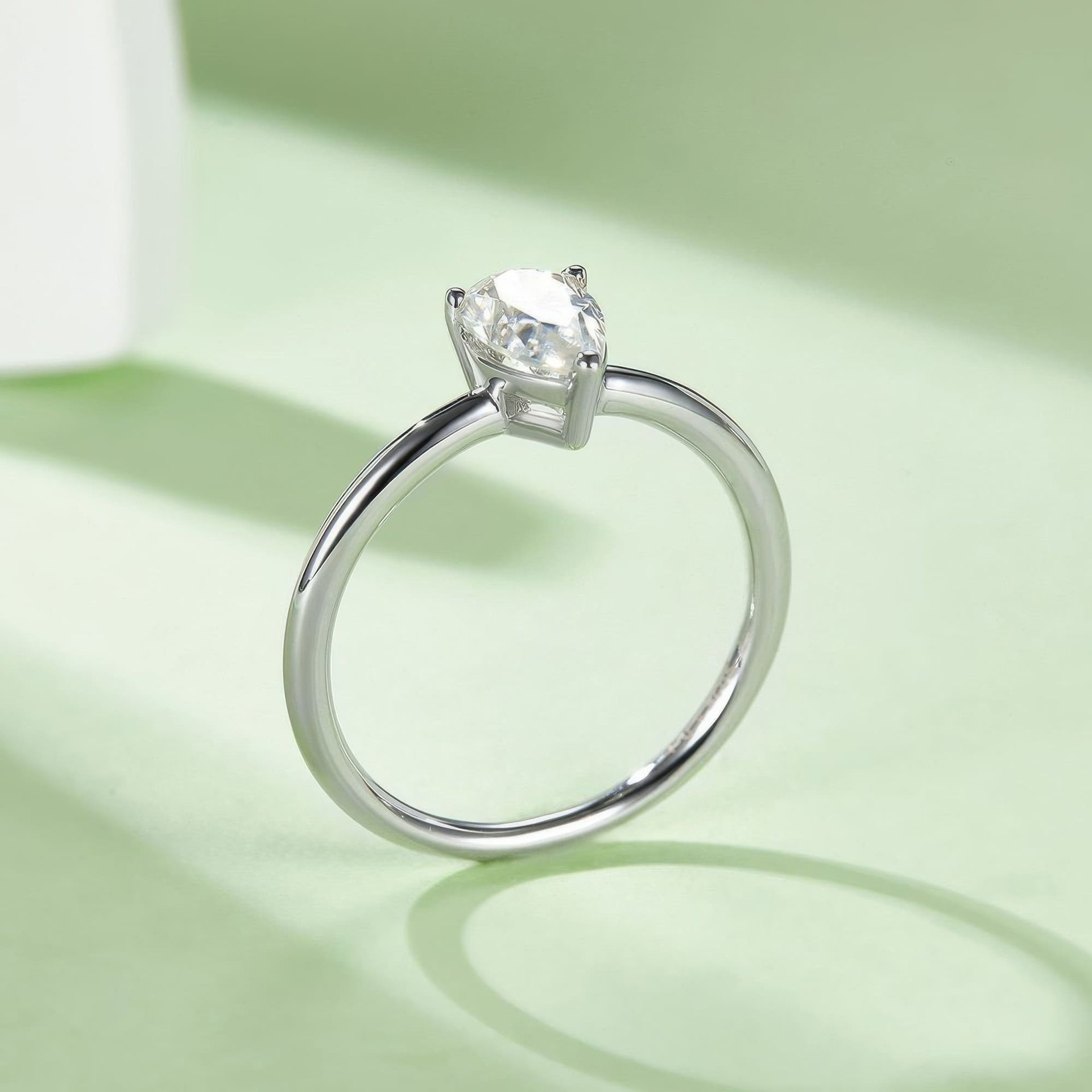 Pear Cut Moissanite Engagement Ring | 1ct DEW Solitaire | 925 Sterling Silver - Image 3