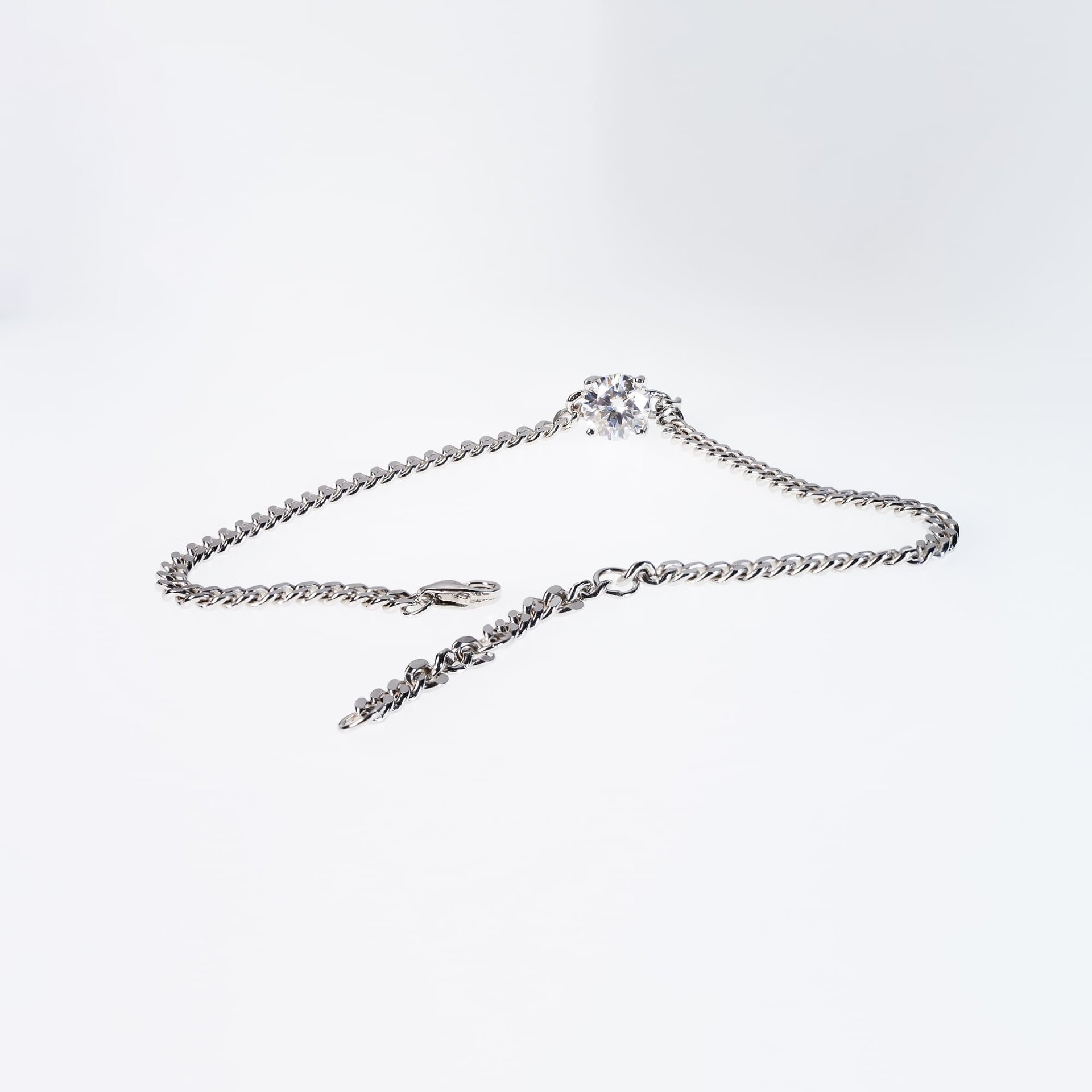 7mm Moissanite Cuban Link Chain Bracelet | Round Solitaire | 925 White Gold Plated Silver - Image 5