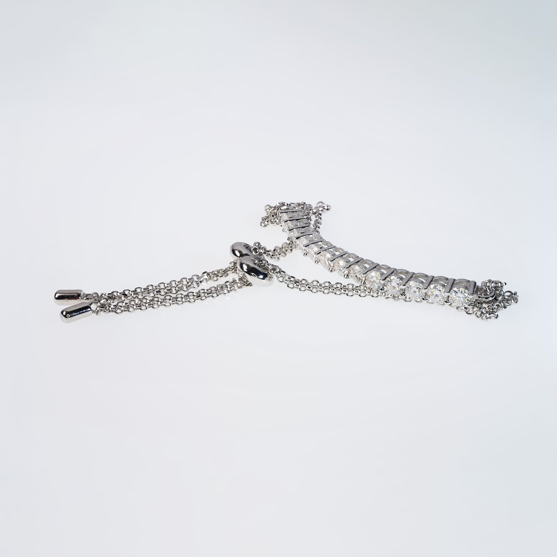 1.3ctw Moissanite Bolo Bracelet | Adjustable Round-Cut Bar | 925 Sterling Silver - Image 5