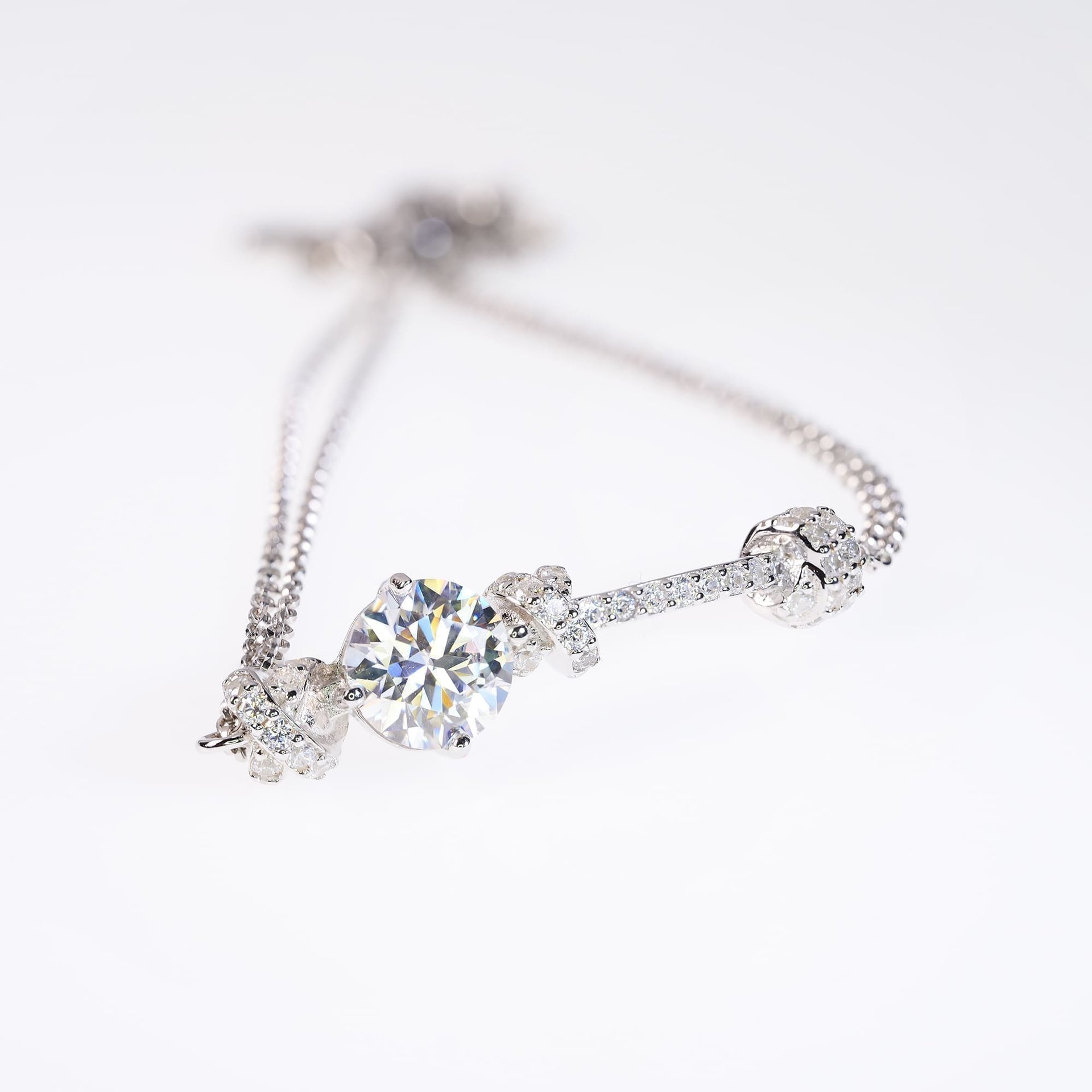 XOXO 2CT (8mm DEW) Moissanite Bolo Bracelet | Pavé X & O Stations, 925 Sterling Silver, Adjustable - Image 5