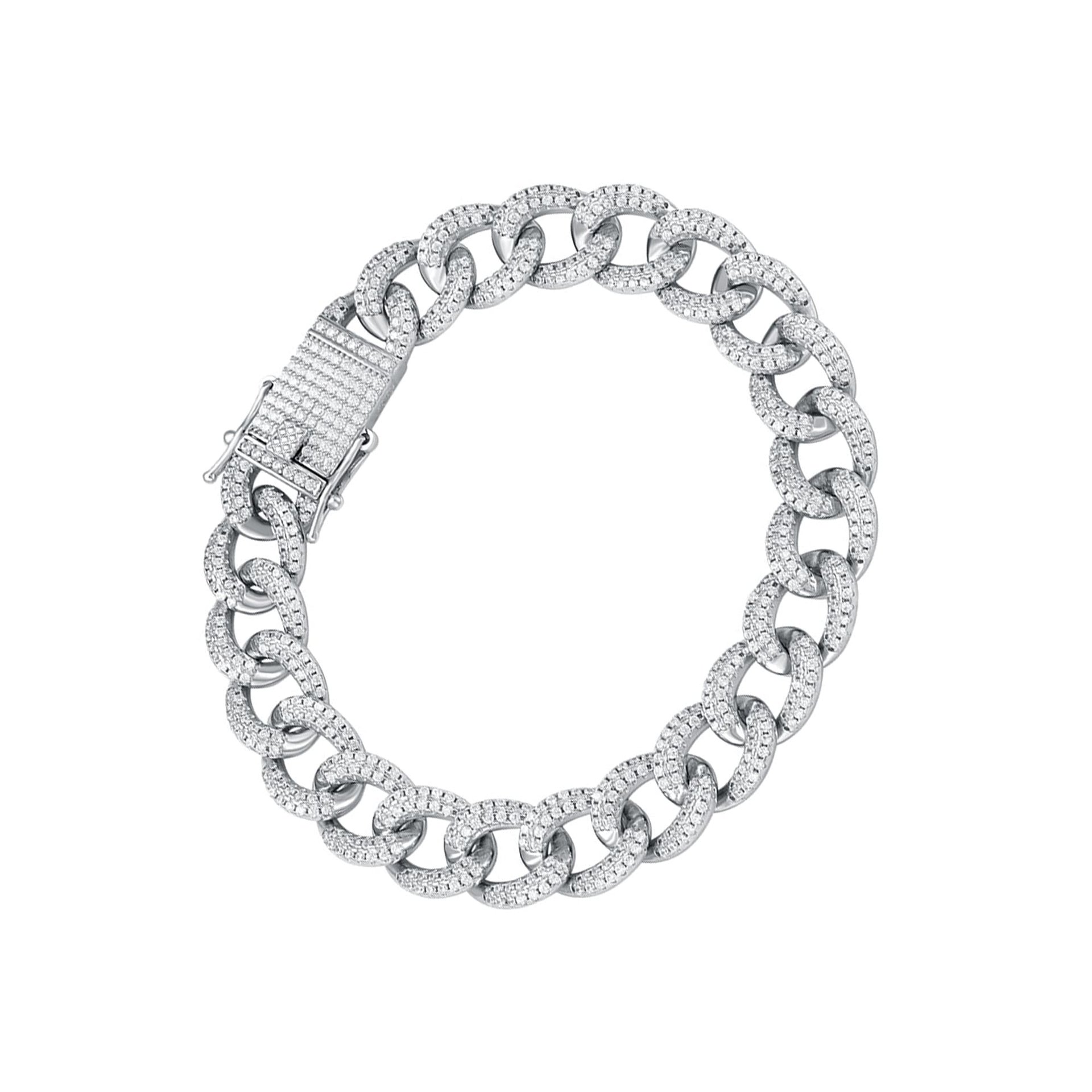 10mm Moissanite Cuban Link Bracelet | Iced-Out Pavé 925 Sterling Silver