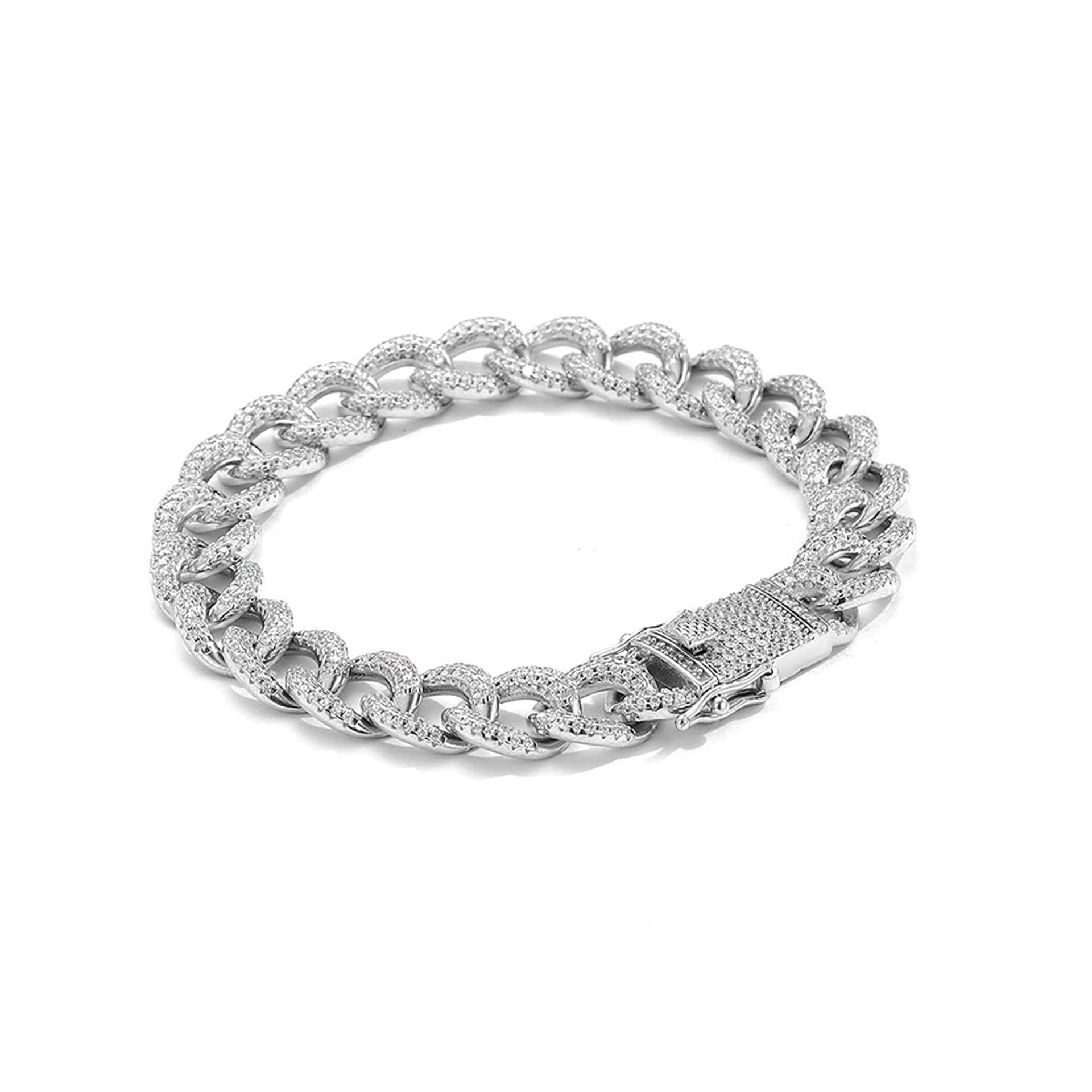 10mm Moissanite Cuban Link Bracelet | Iced-Out Pavé 925 Sterling Silver - Image 4