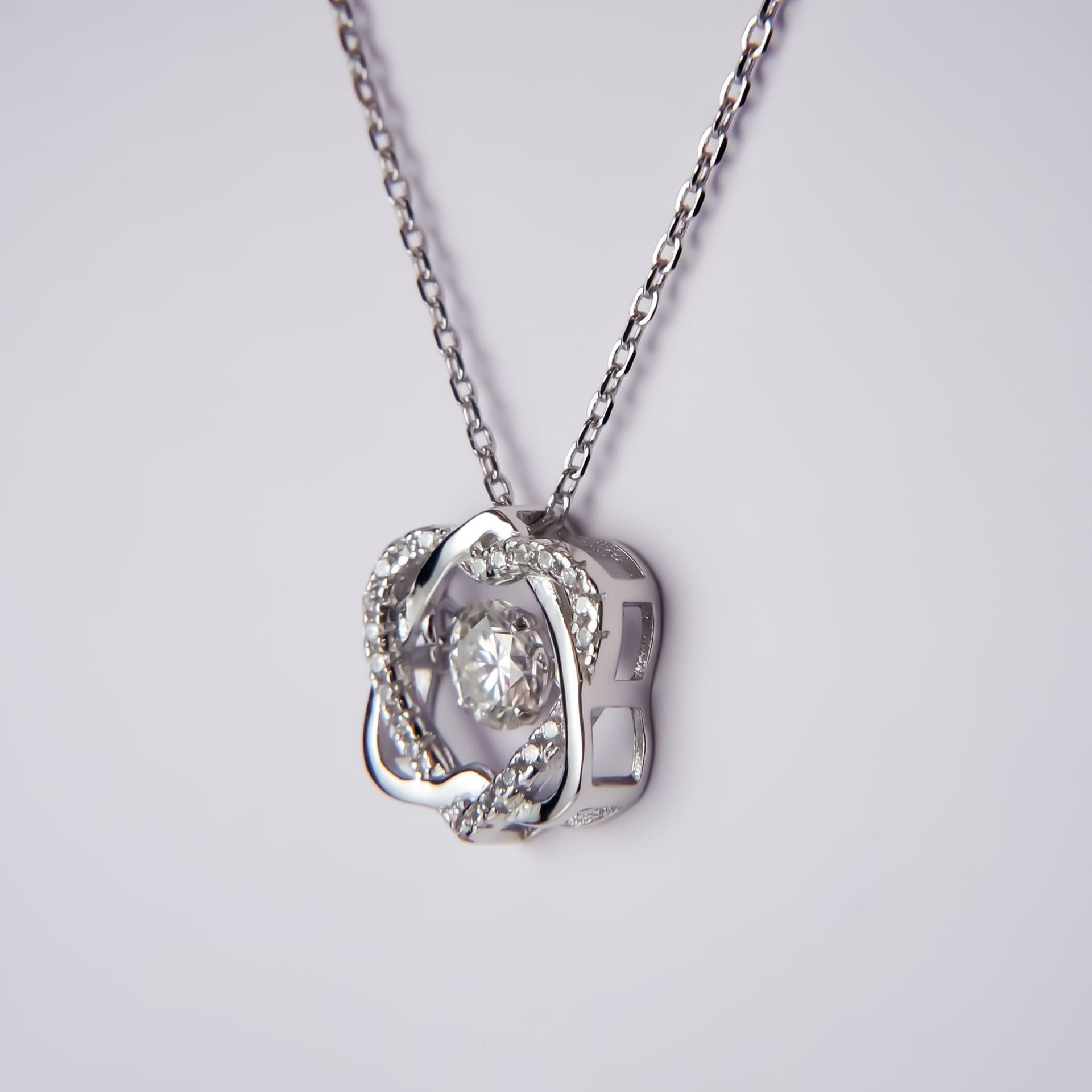 Double Heart Moissanite Necklace – 0.5ct DEW Dancing Stone, 925 Silver - Image 5