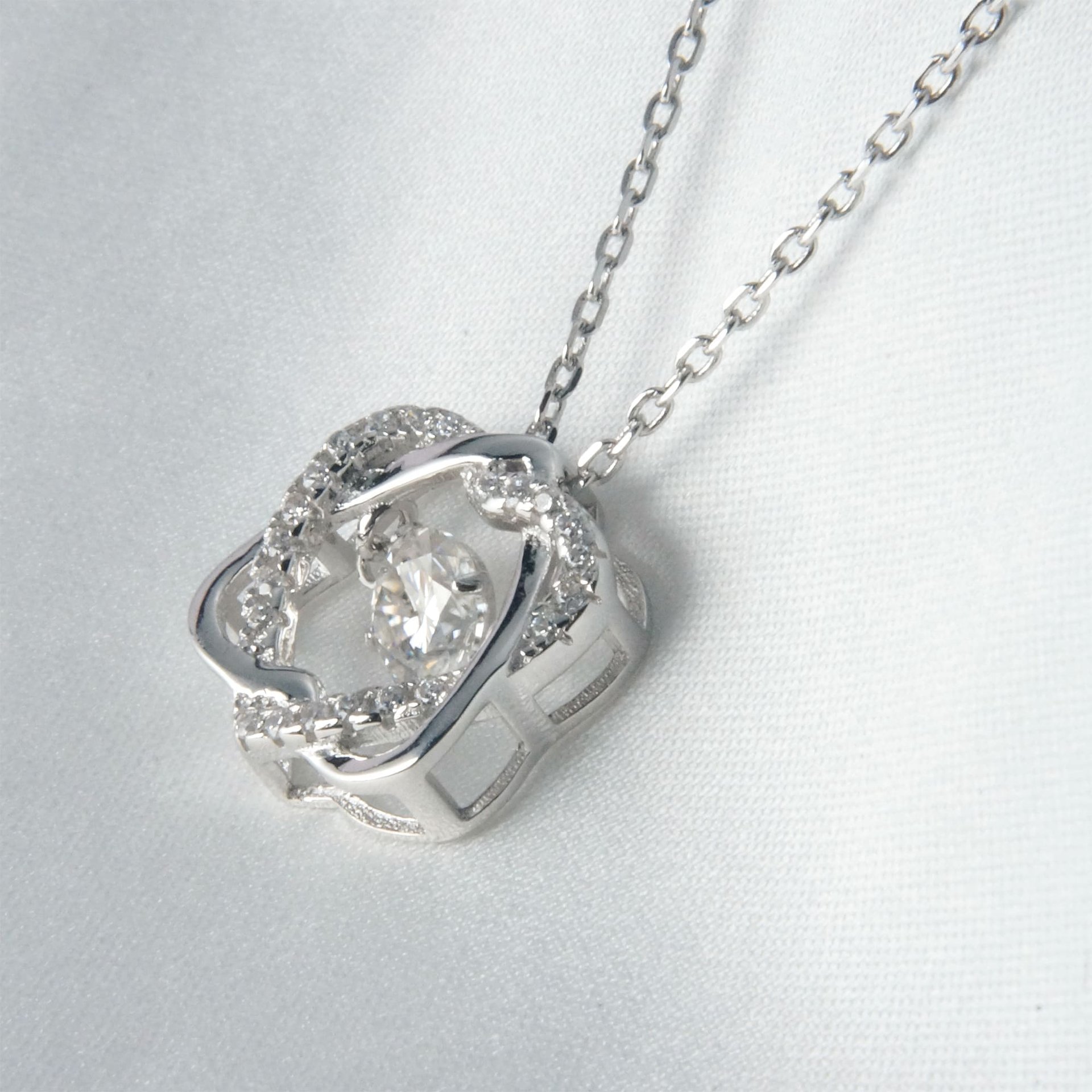 Double Heart Moissanite Necklace – 0.5ct DEW Dancing Stone, 925 Silver - Image 6