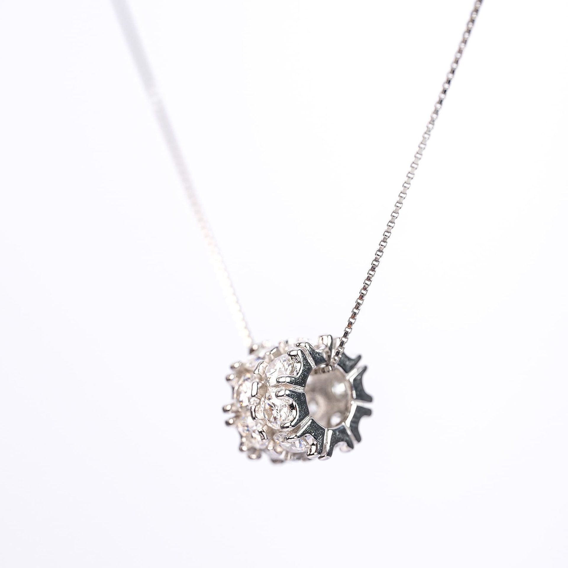 Moissanite Tube Pendant Necklace | 1.6 CTW Round Brilliant | 925 Sterling Silver Chain - Image 5