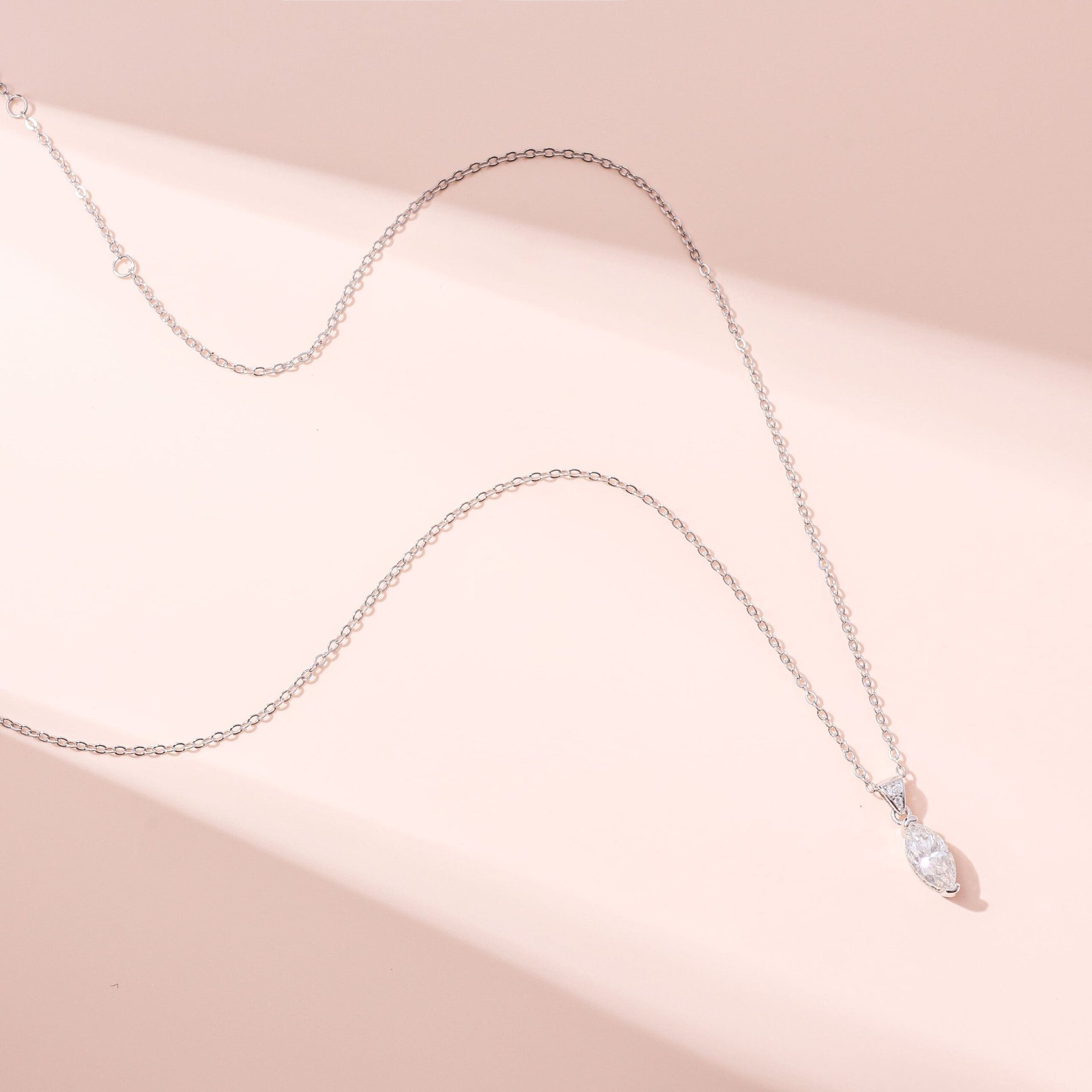 Moissanite Marquise Pendant Necklace | Pavé Bail Solitaire | 925 Sterling Silver - Image 5