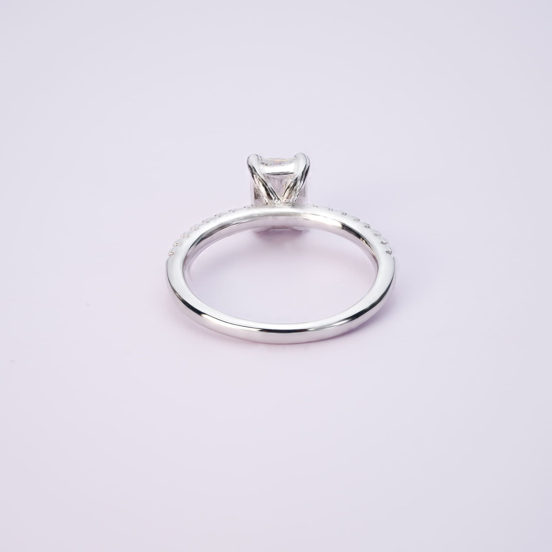 Radiant Cut Moissanite Engagement Ring | Pave Band 925 Silver | 1ct & 2ct DEW Solitaire - Image 6