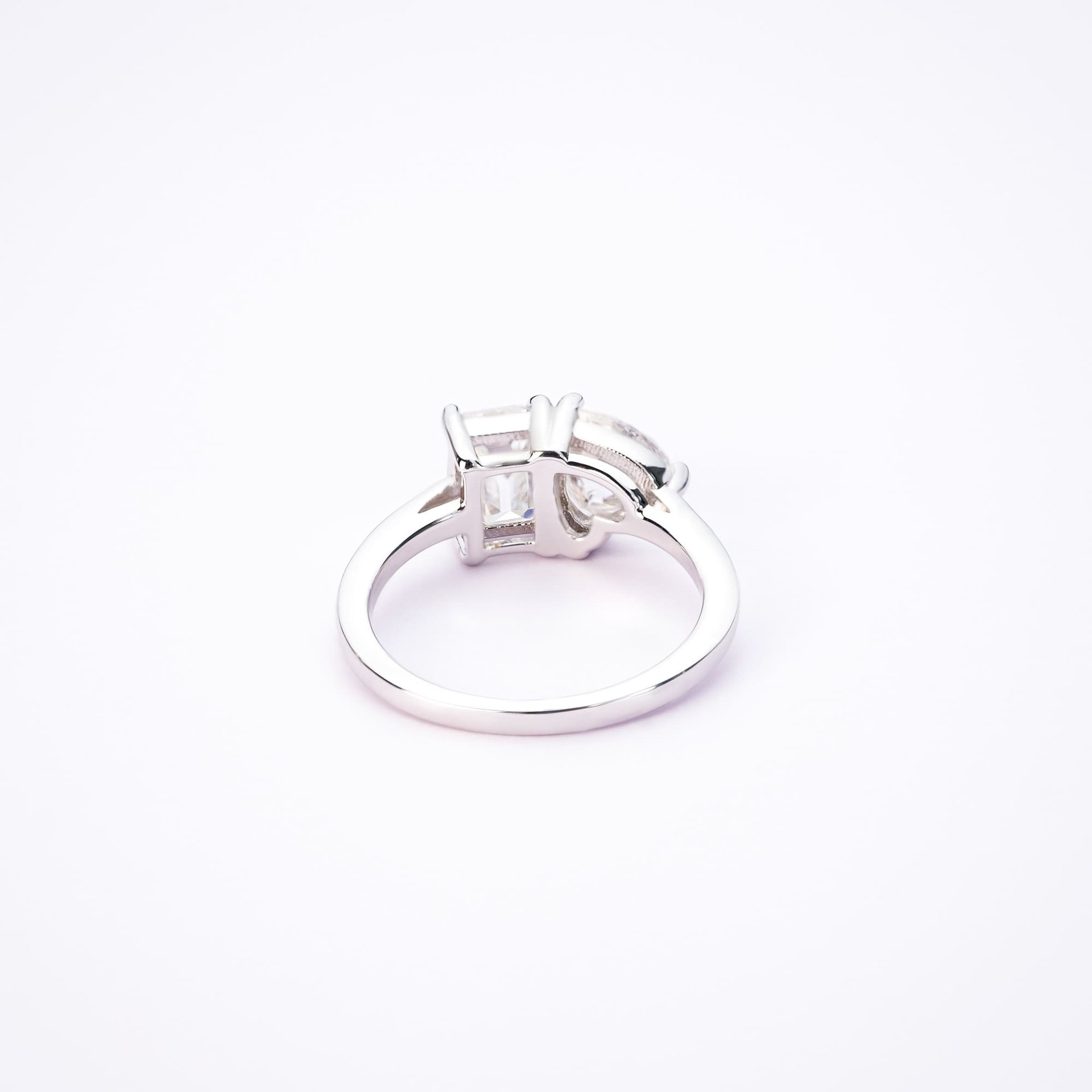 Toi et Moi Moissanite Ring – 2ct DEW Heart & Emerald Cut - Image 6