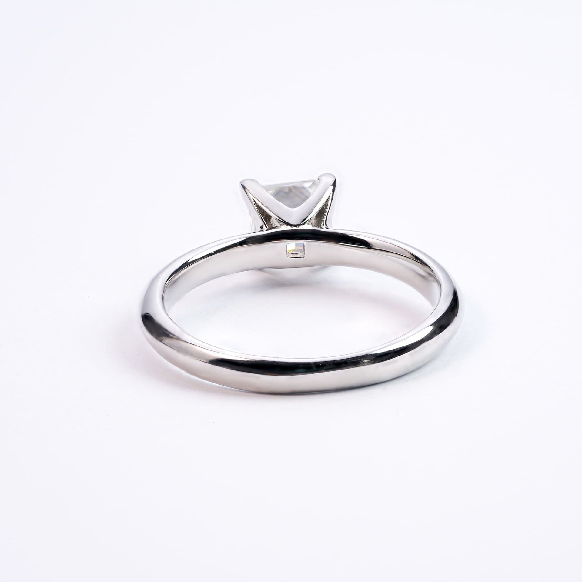 Princess Cut Moissanite Solitaire Engagement Ring | 1ct & 2ct DEW | 925 White Gold Plated Silver - Image 6